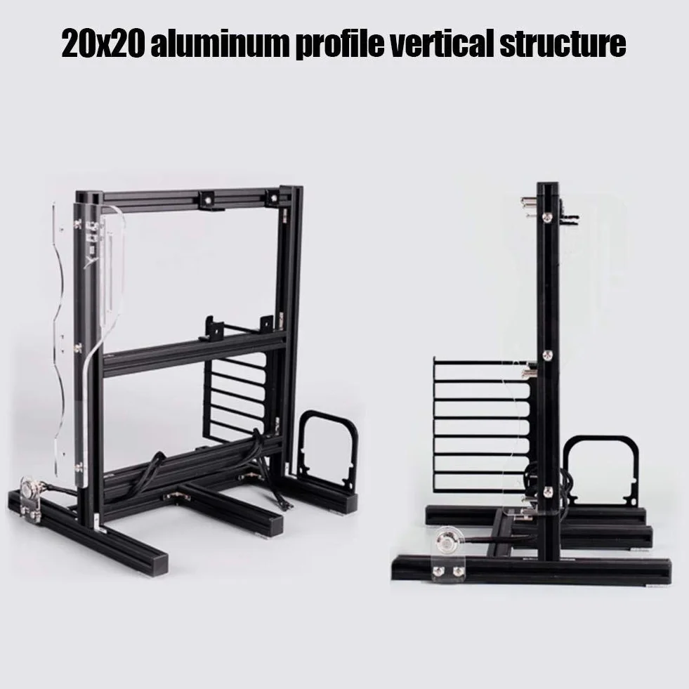 Offenes PC-Gehäuse, ATX/M-ATX/ITX-Gehäuse mit offenem Gehäuse für vertikale Übertaktungstests, DIY-Gehäuse mit offenem Rack und Griff, 20x20-Aluminiumprofil(Schwarz)