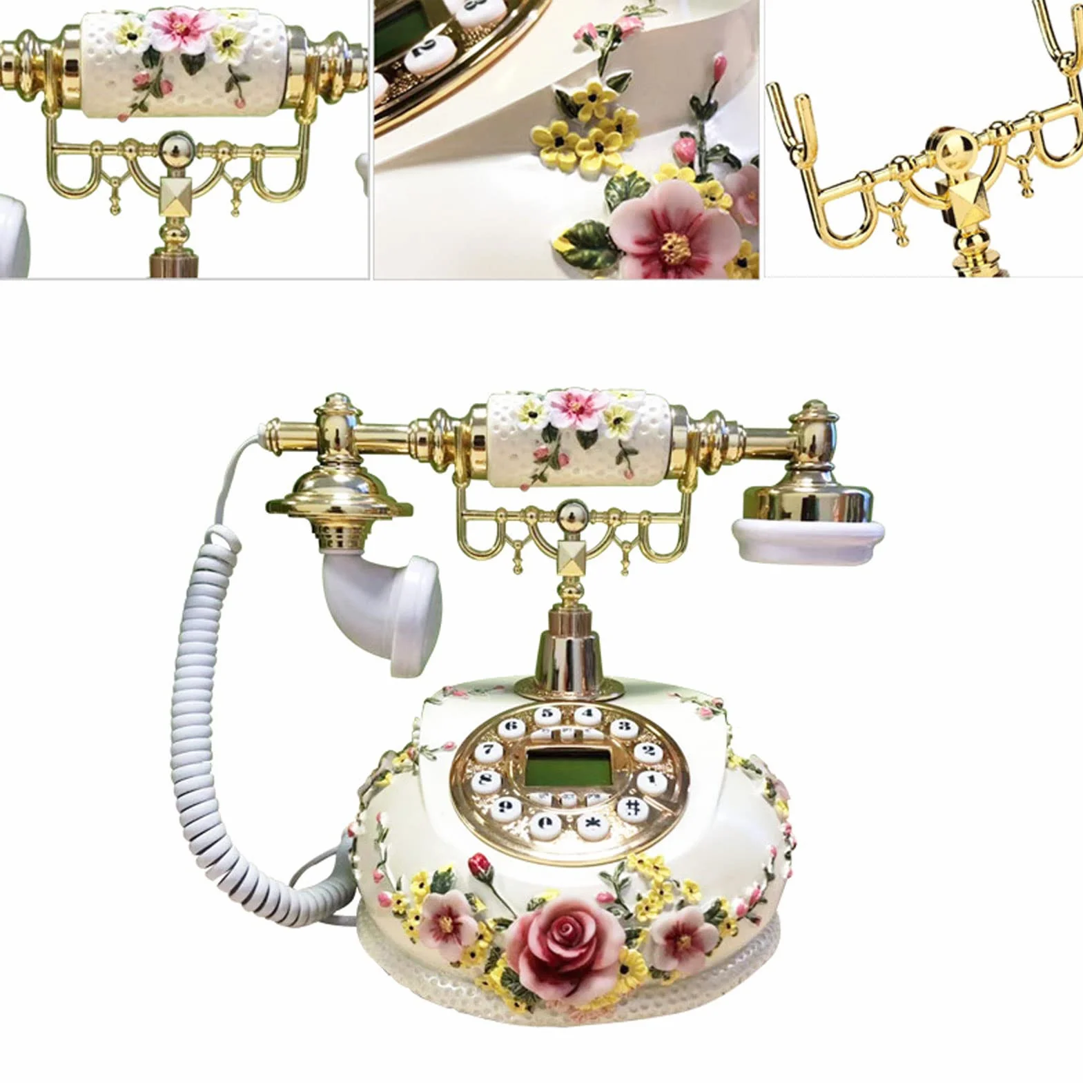 Retro Staromodny Telefon Stacjonarny Z Wyświetlaczem Lcd I Funkcją Ponownego Wybierania Numeru, Klasyczny Telefon Stacjonarny Do Domu, Hotelu, Biura, Wystroju Domu
