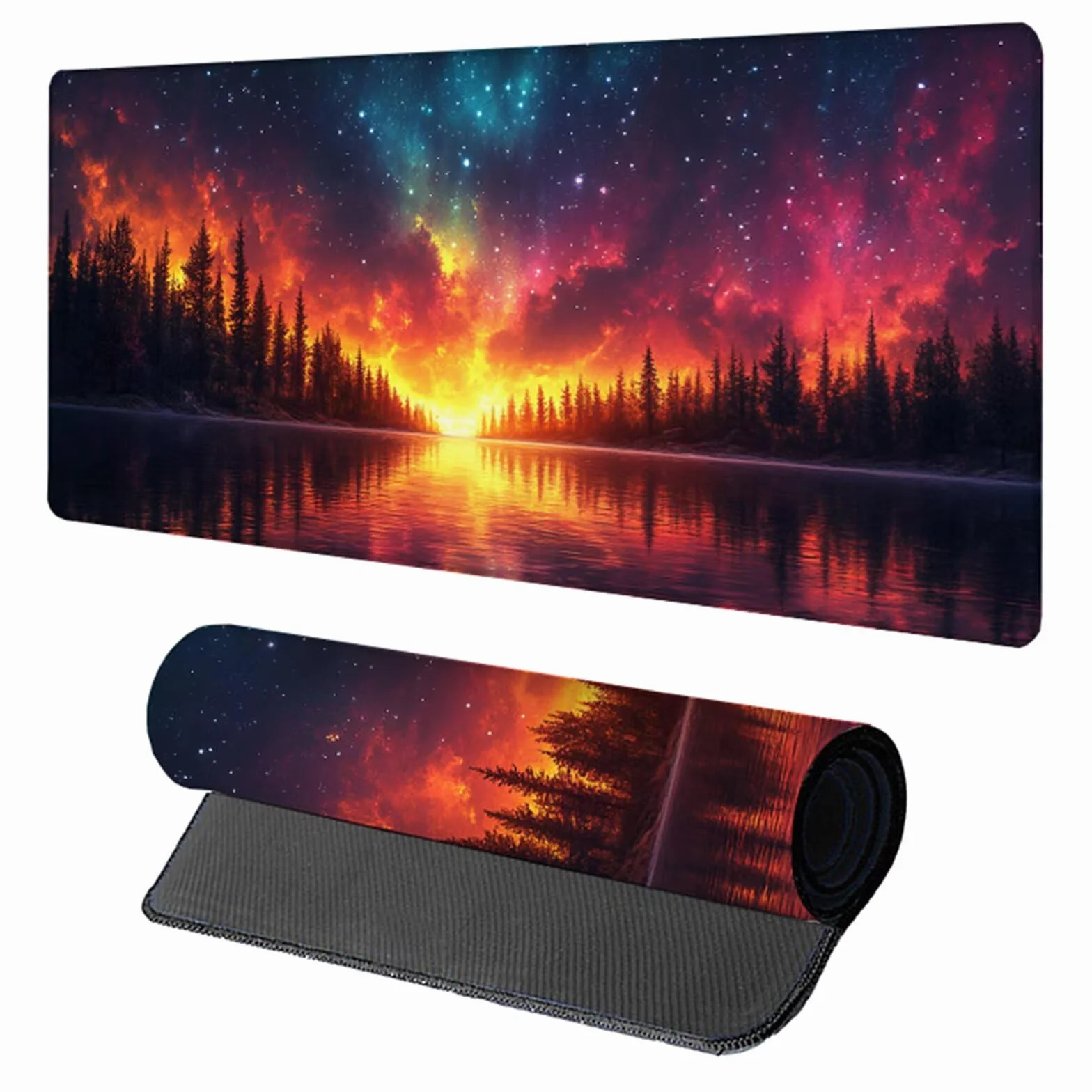 Podkładka pod mysz XXL gwiaździste niebo, podkładka pod mysz 1200 x 600 x 3 mm, podkładka pod mysz dla graczy ze szwami na krawędziach, pod ręką biurko dla graczy, akcesoria do gier, duża podkładka do