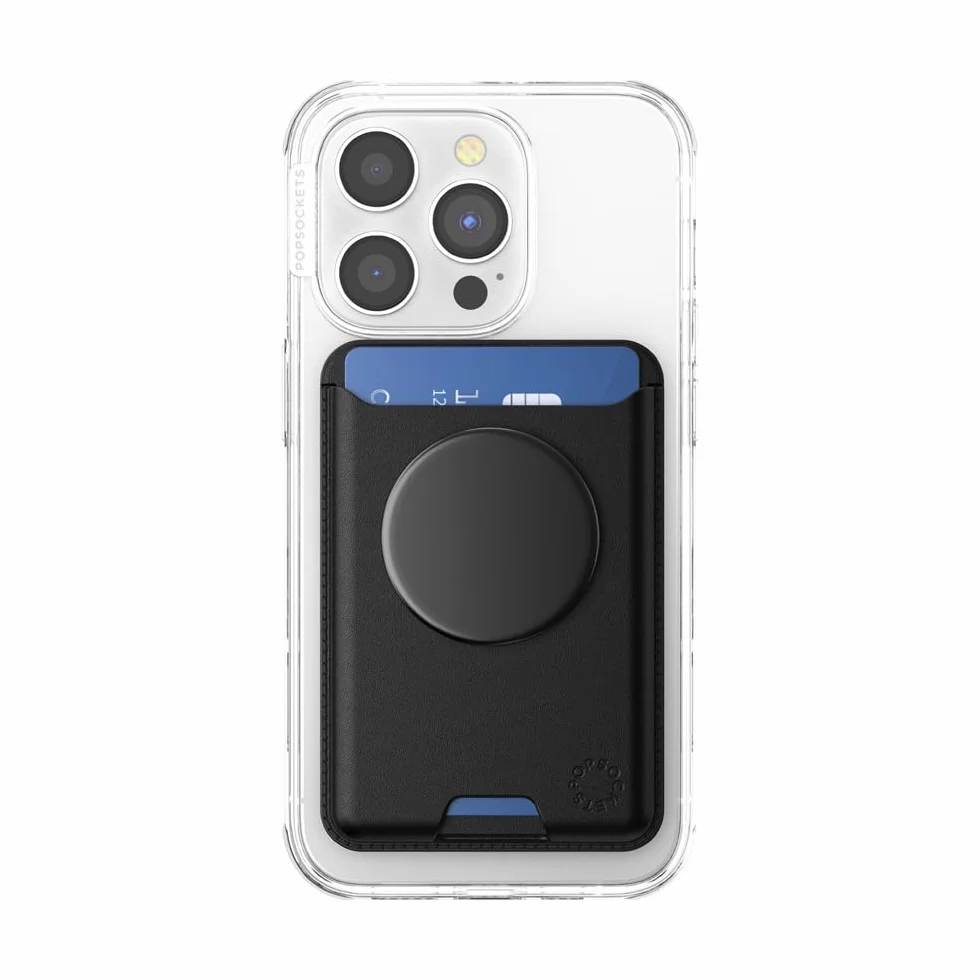 PopSockets Softgoods Portfel na telefon z rozszerzającym się uchwytem i pierścieniem adaptera do MagSafe, uchwyt na kartę telefonu, kompatybilny z bezprzewodowym ładowaniem, portfel kompatybilny z