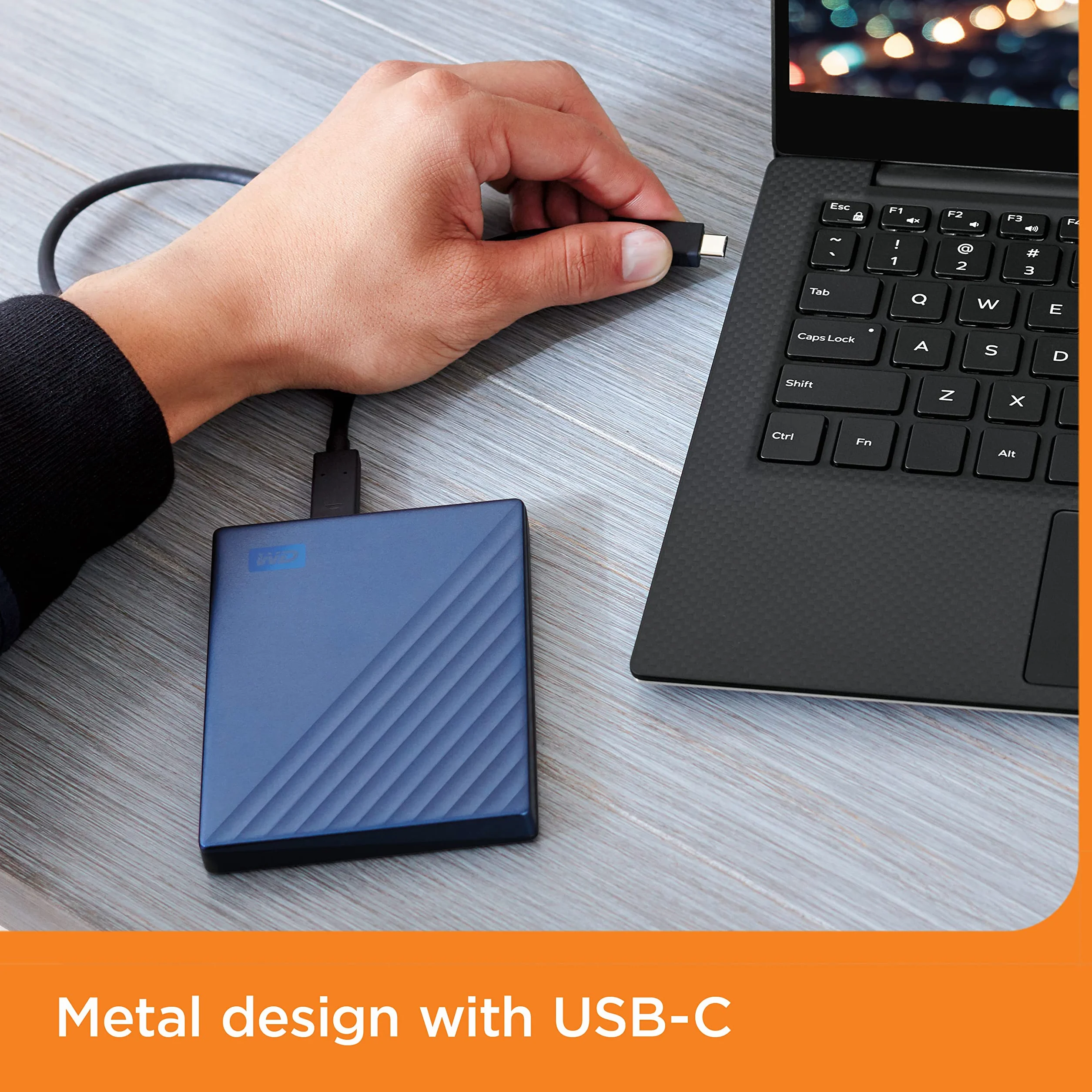 WD 4TB My Passport Ultra Portable HDD USB-C with software for device management, backup and password protection - Works with PC, Xbox X, Xbox S, PS4 and PS5 - Midnight Blue