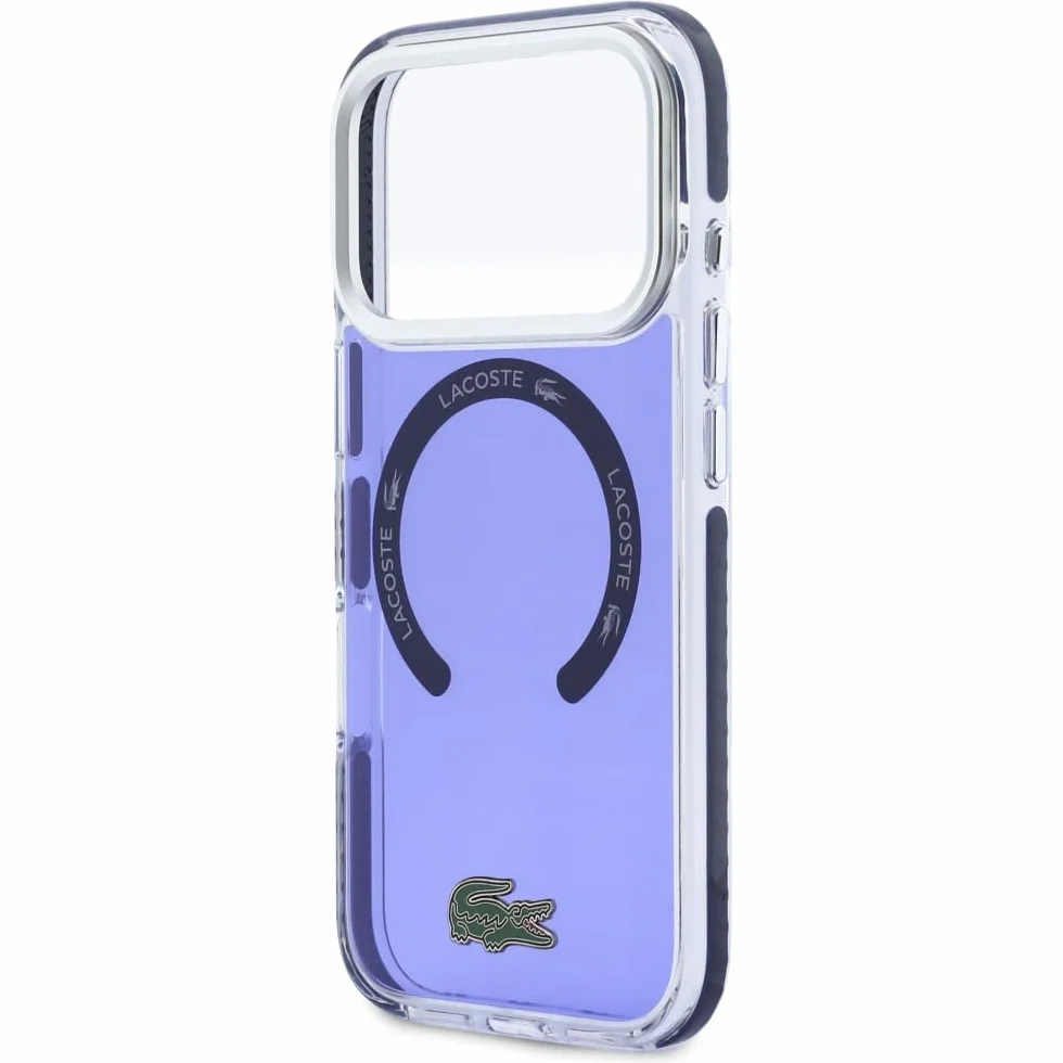 CG MOBILE Lacoste Shockproof przezroczyste etui kompatybilne z MagSafe do iPhone 17 Pro Max (granatowe)