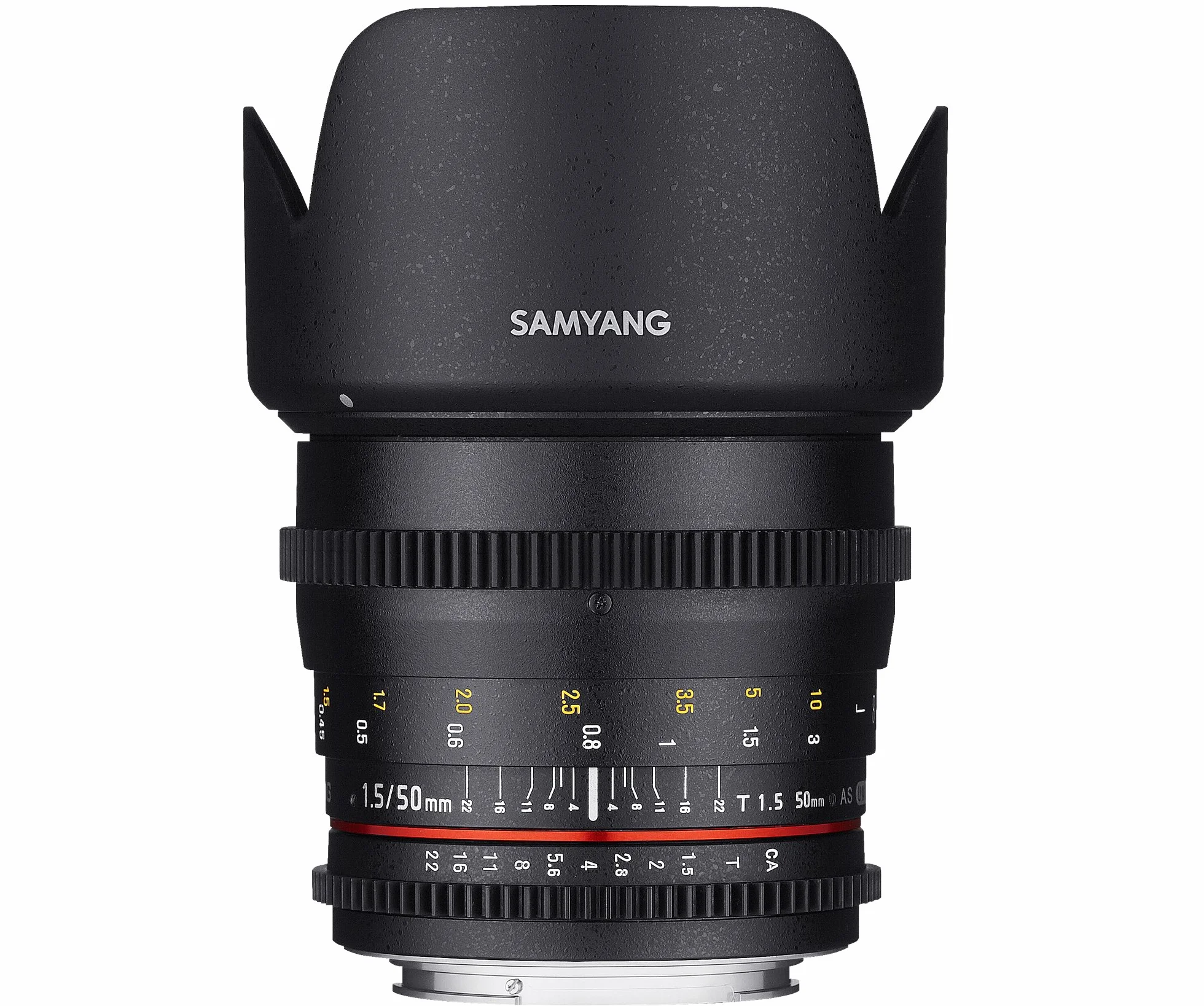 Samyang F1311106101 - obiektyw VDSLR do Sony E (stała ogniskowa 50 mm, przysłona T1.5-22 AS UMC, średnica filtra: 77 mm), czarny