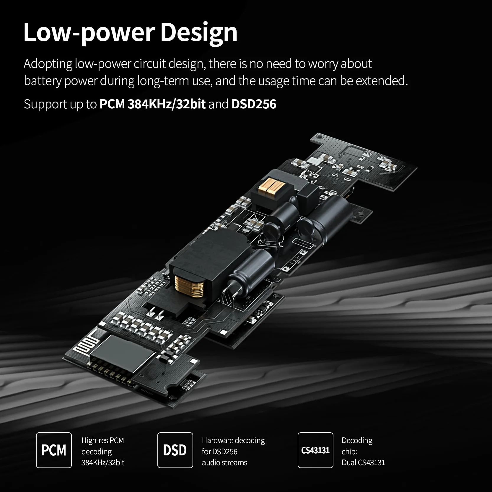 Yinyoo TRI TK1 Protable DAC wzmacniacz słuchawkowy, podwójne chipy CS43131, 32 bity, 384 kHz, DSD256, Dongle DAC, do audio Hi-Fi, z kablem przejściowym USB-C na USB-C, do gniazda słuchawkowego 3,5 mm