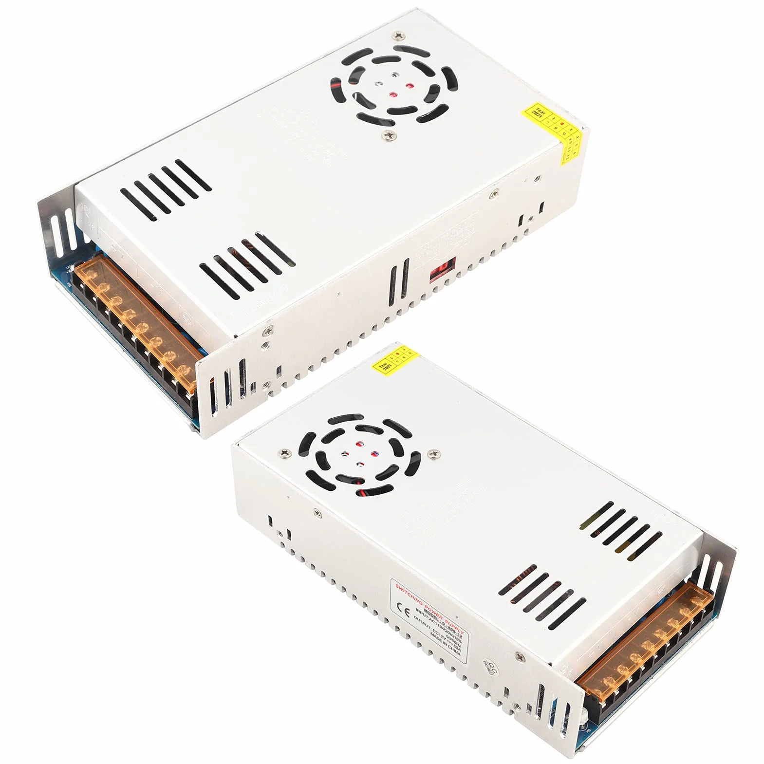 Alomejor Adapter Sterownika Zasilacza Impulsowego do Prądu Stałego 12 V, Zasilacz o Niskim Tętnieniu do Sprzętu CCTV i Radiowego, Wytrzymały materiał ze Stopu Aluminium, 1 Jednostka