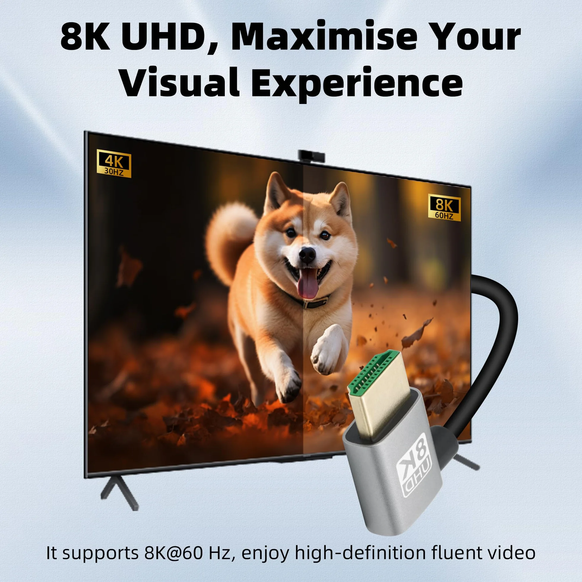 90 stopni lewy kąt HDMI wtyczka HDMI do 90 stopni kąt prawy wtyczka HDMI, 48 Gbps High Speed 2.1 obsługuje 8K 60 Hz, ARC, 3D do DVR, HDTV (1M)