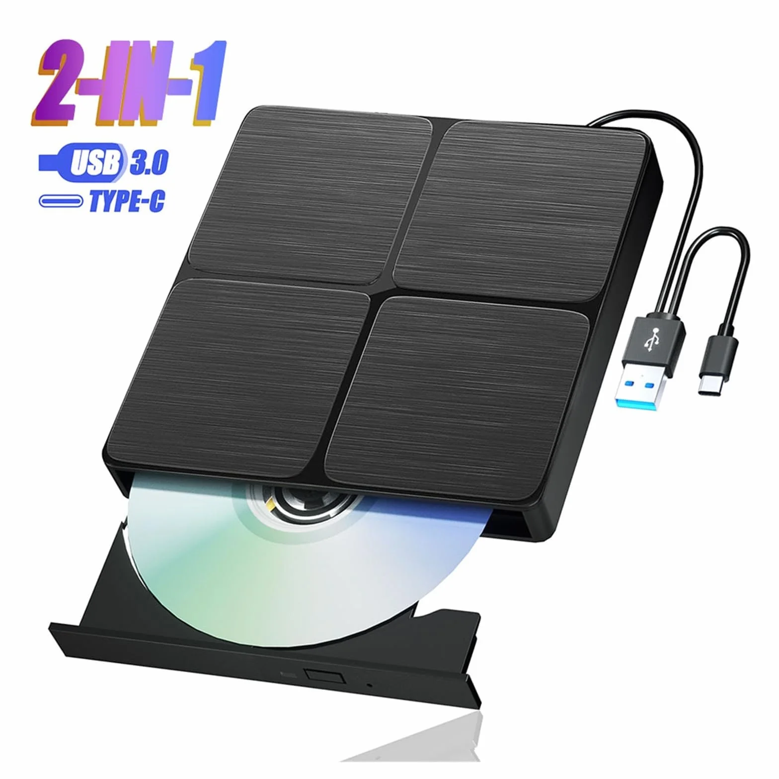 Przenośny odtwarzacz DVD, Zewnętrzny odtwarzacz Blu-Ray USB3.0 3D Nagrywarka CD DVD-ROM Napęd optyczny Czytnik płyt do laptopa