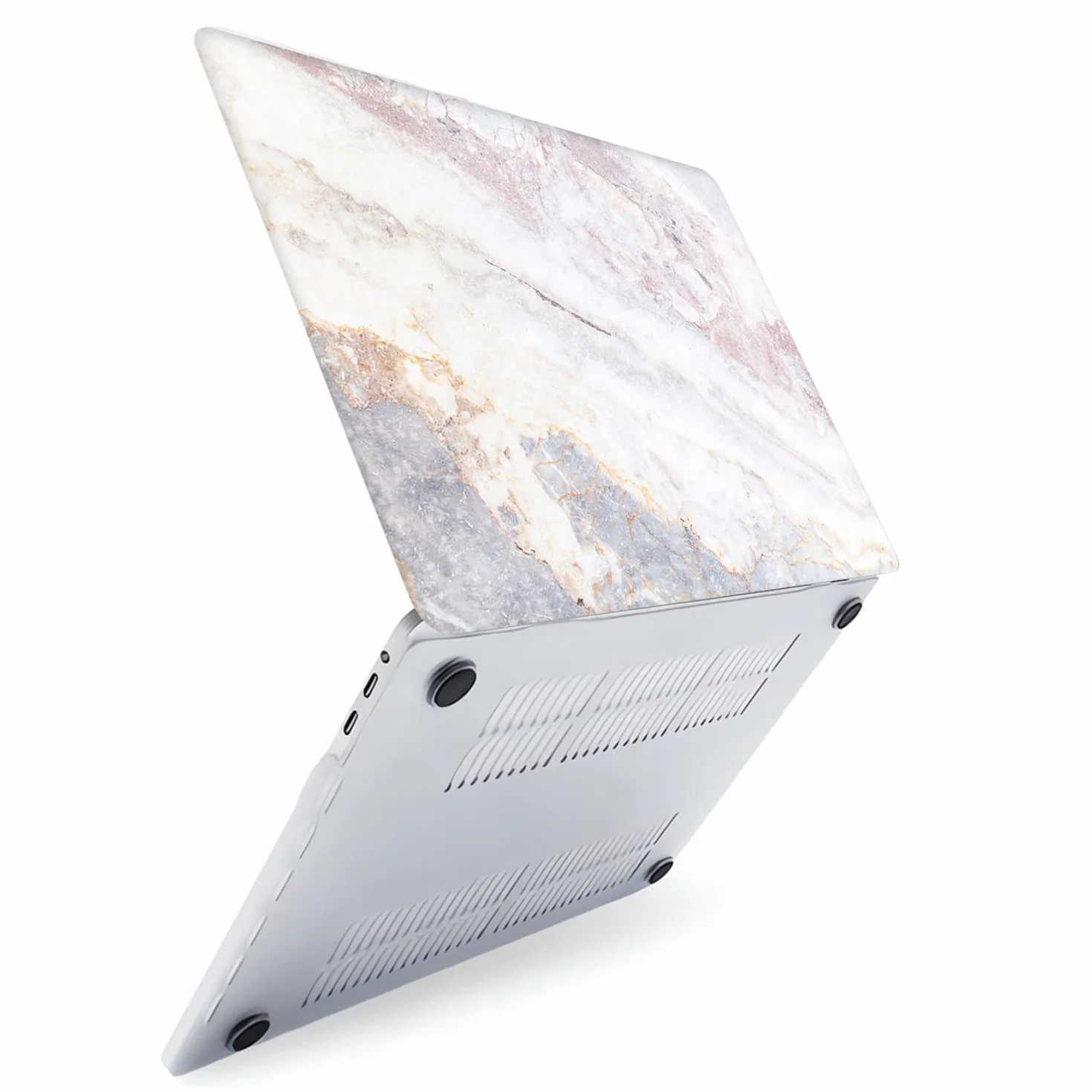 Pokrowiec na laptopa kompatybilny z nowym MacBook Pro 15 cali z Touch Bar i Touch ID model A1990 A1707 wydany w 2019 2018 2017 2016, twarda obudowa ochronna i osłona klawiatury, marmur