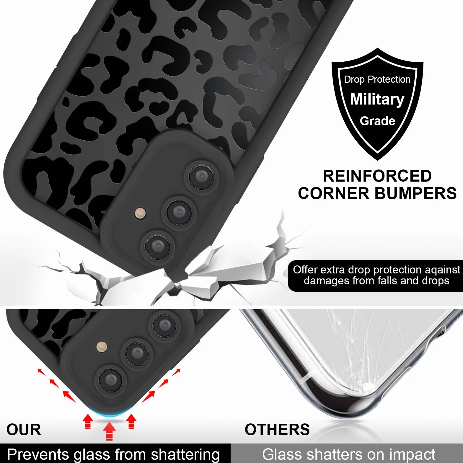 Etui Samsung Galaxy S24 5G Leopard, silikonowy zderzak z regulowanym naszyjnikiem 6,2 cala