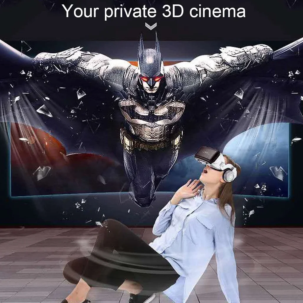 Okulary 3D, Virtual Reality, zestaw słuchawkowy, ochrona oczu, okulary VR do filmów 3D i gier, kontroler Bluetooth do iPhone 13 Pro Max/13 Pro/13/12/11, do Samsung Galaxy S21, Huawei, X. iaomi-Seria nie