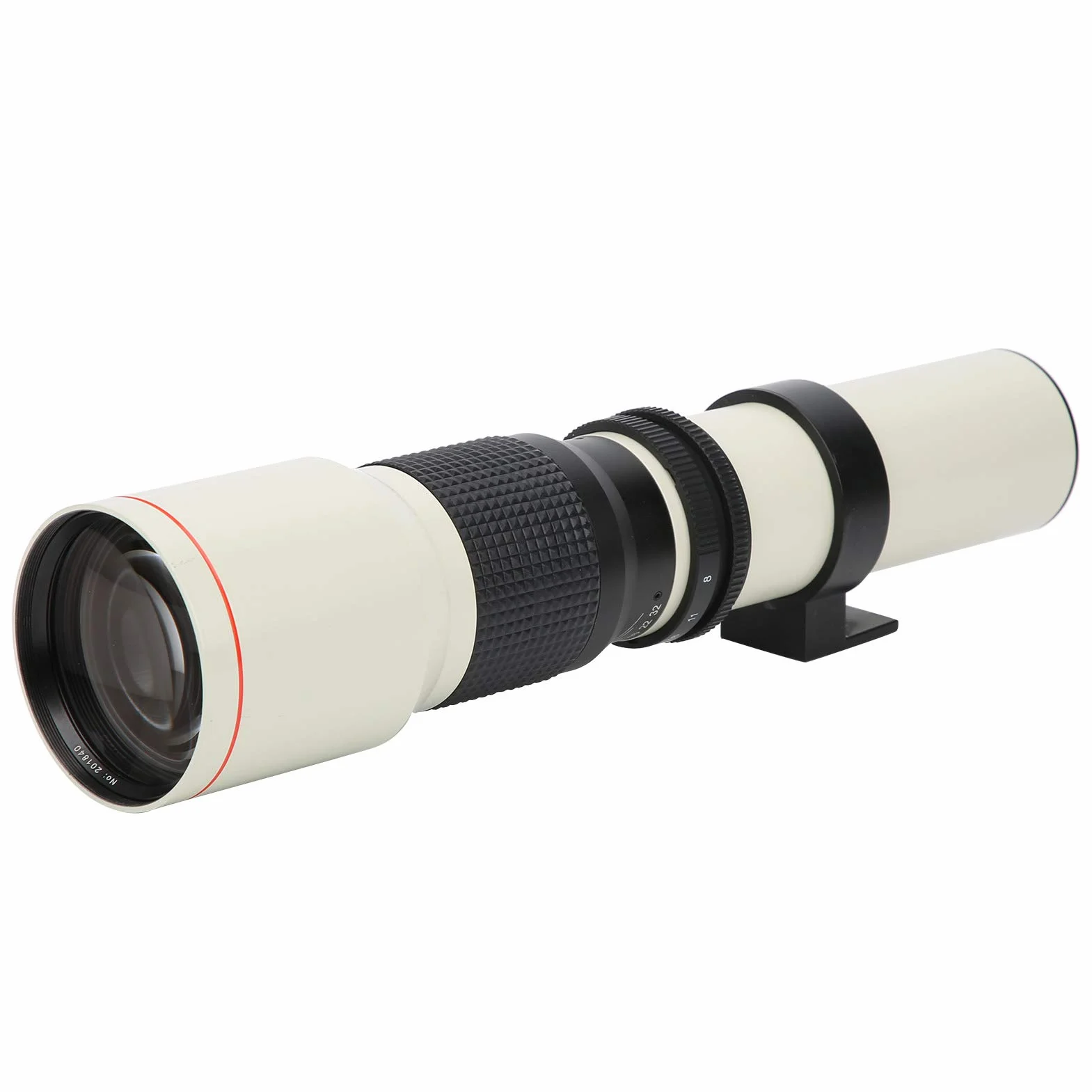 Teleobiektyw 500 mm F8‑F32 z ręcznym ustawianiem ostrości z 2-krotnym telekonwerterem do montażu Olympus OM, biały, przypadkowy