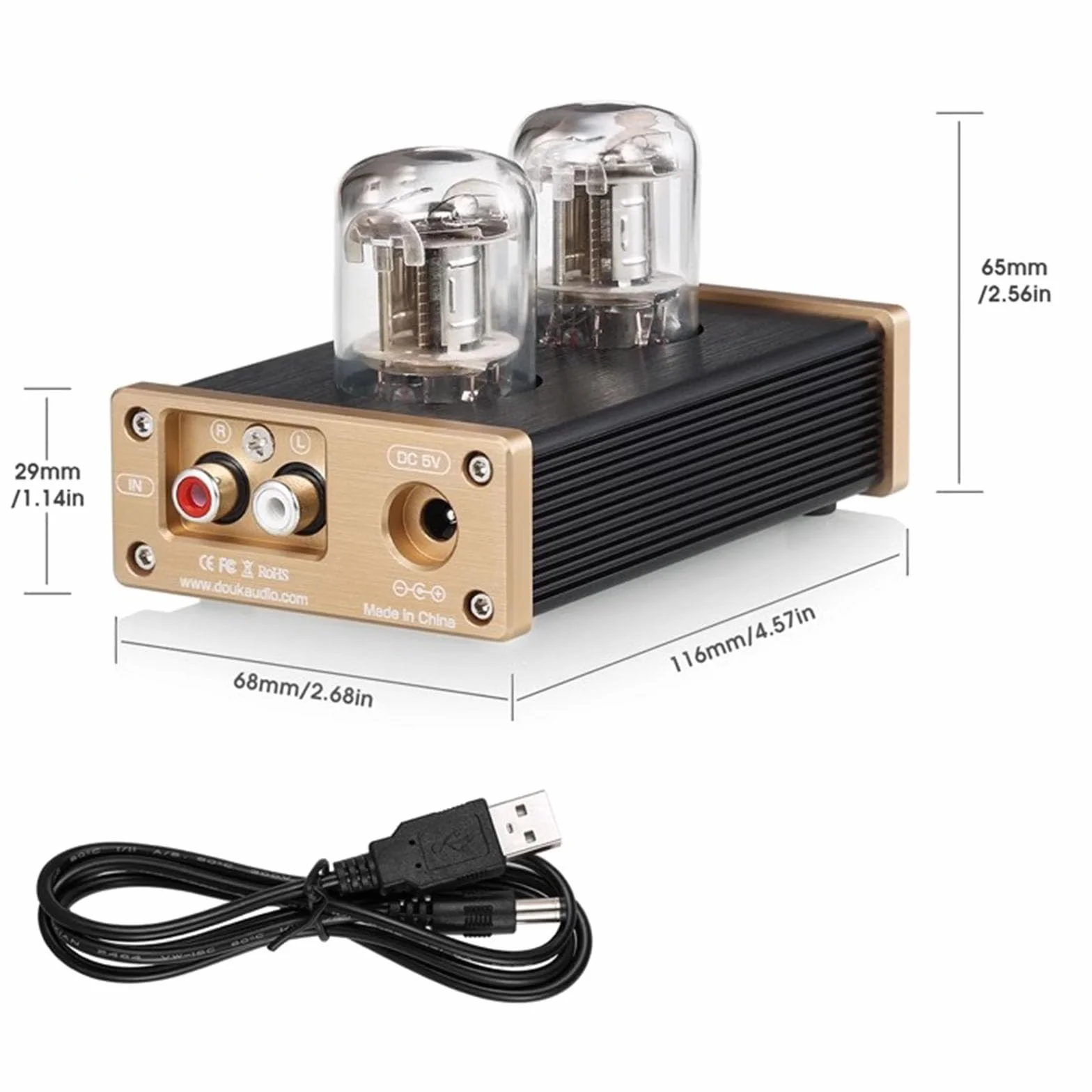 COYEUX Odbiornik stereo wzmacniacz lampowy wzmacniacz mocy 2-kanałowy wzmacniacz audio z regulacją wysokich tonów do głośników pasywnych/subwoofera