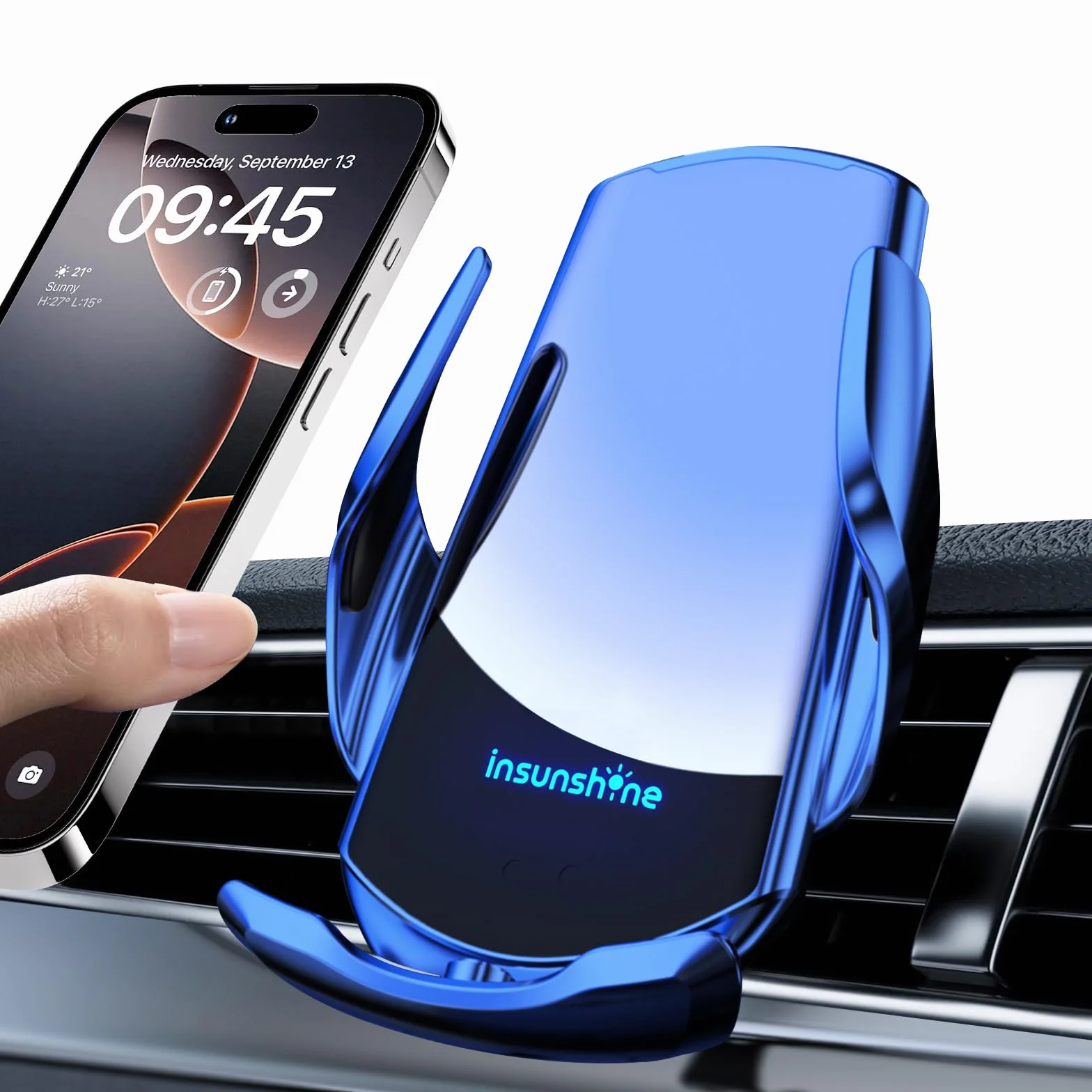 Bezprzewodowa ładowarka samochodowa, MAX 15 W, szybkie ładowanie, automatyczne zaciskanie, uchwyt na telefon, pasuje do iPhone 16, 15, 14, 13, 12, Pro, Max, Xs X, Samsung Galaxy S24 Ultra