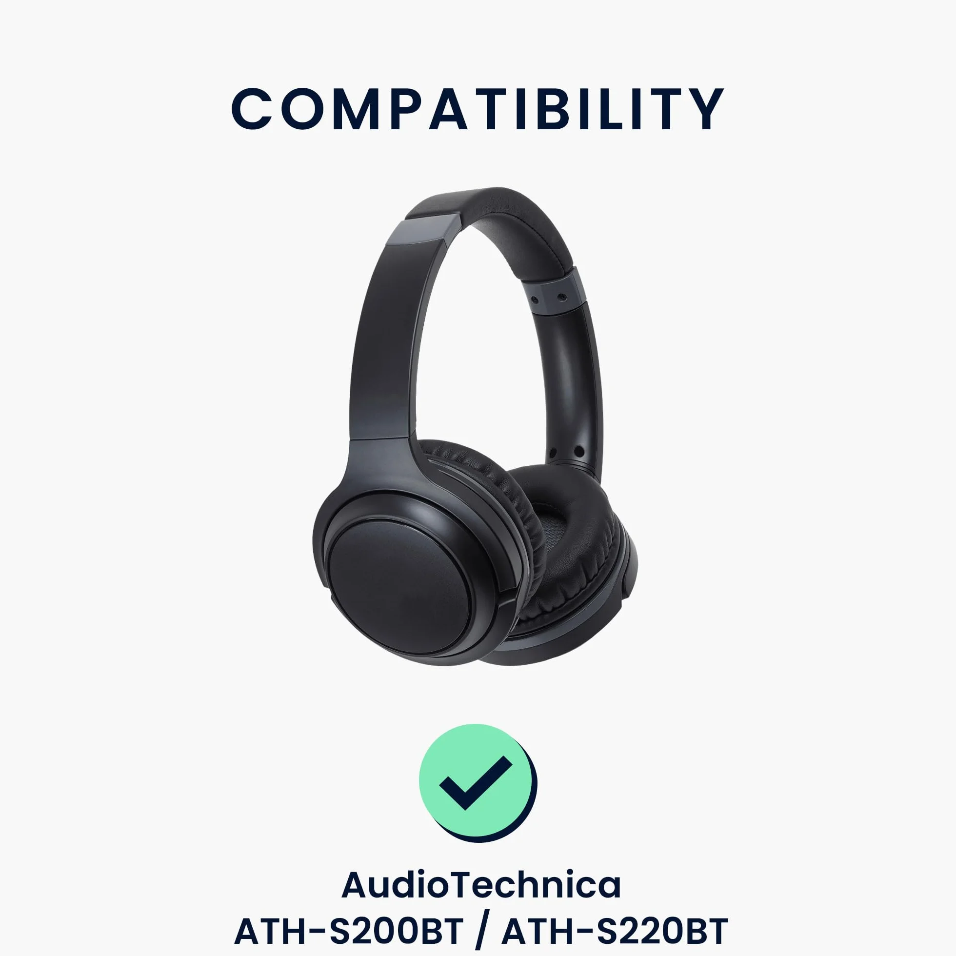 kwmobile Nauszniki kompatybilne z AudioTechnica ATH-S200BT / ATH-S220BT nauszniki - 2 x zamiennik do słuchawek, czarne
