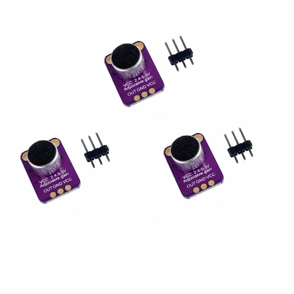 DollaTek 3 szt. elektretowy wzmacniacz mikrofonowy MAX4466 modu? regulowany wzmocnienie niebieska p?ytka rozdzielcza dla Arduino