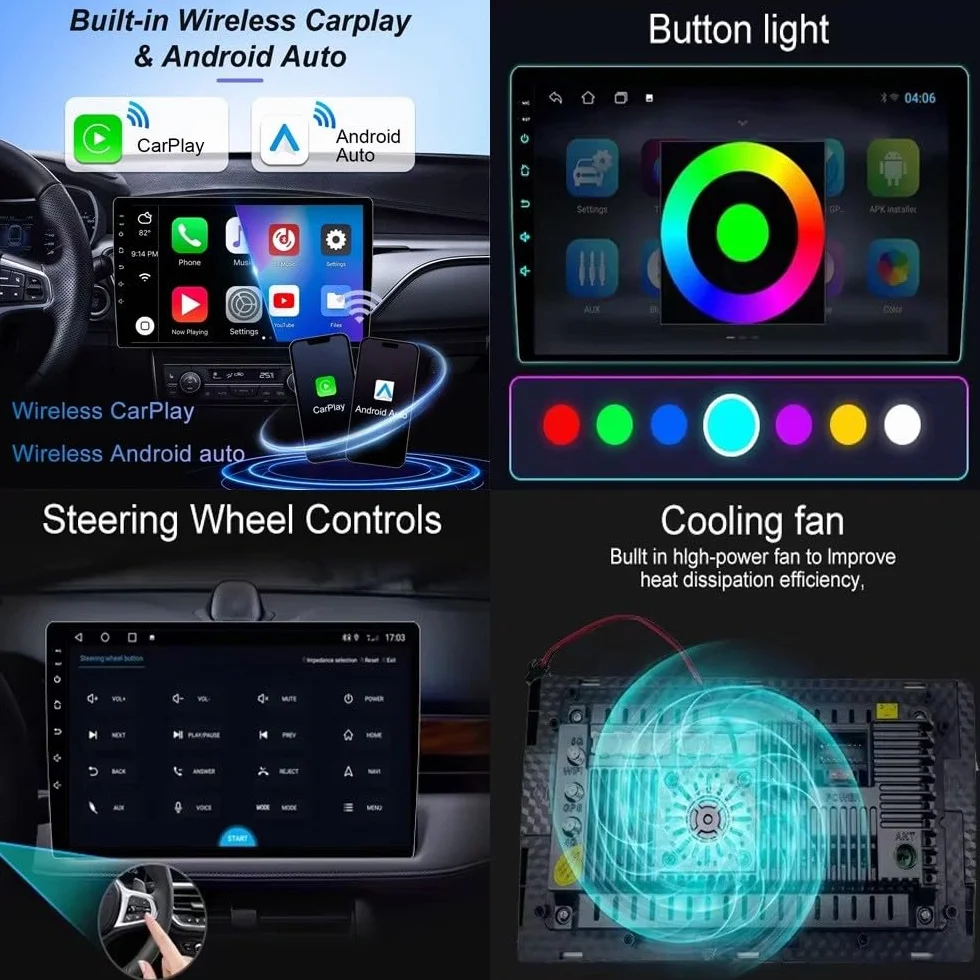 Sat Nav Carplay Car Radio Stereo dla Hyundai Stargazer 2022-2023 Odtwarzacz Wideo Car Play Mirror Link, Siri/Airplay/Aux/Radio, Odtwarzacz Bluetooth Wi-Fi, 8 Rdzeń 6G+128G