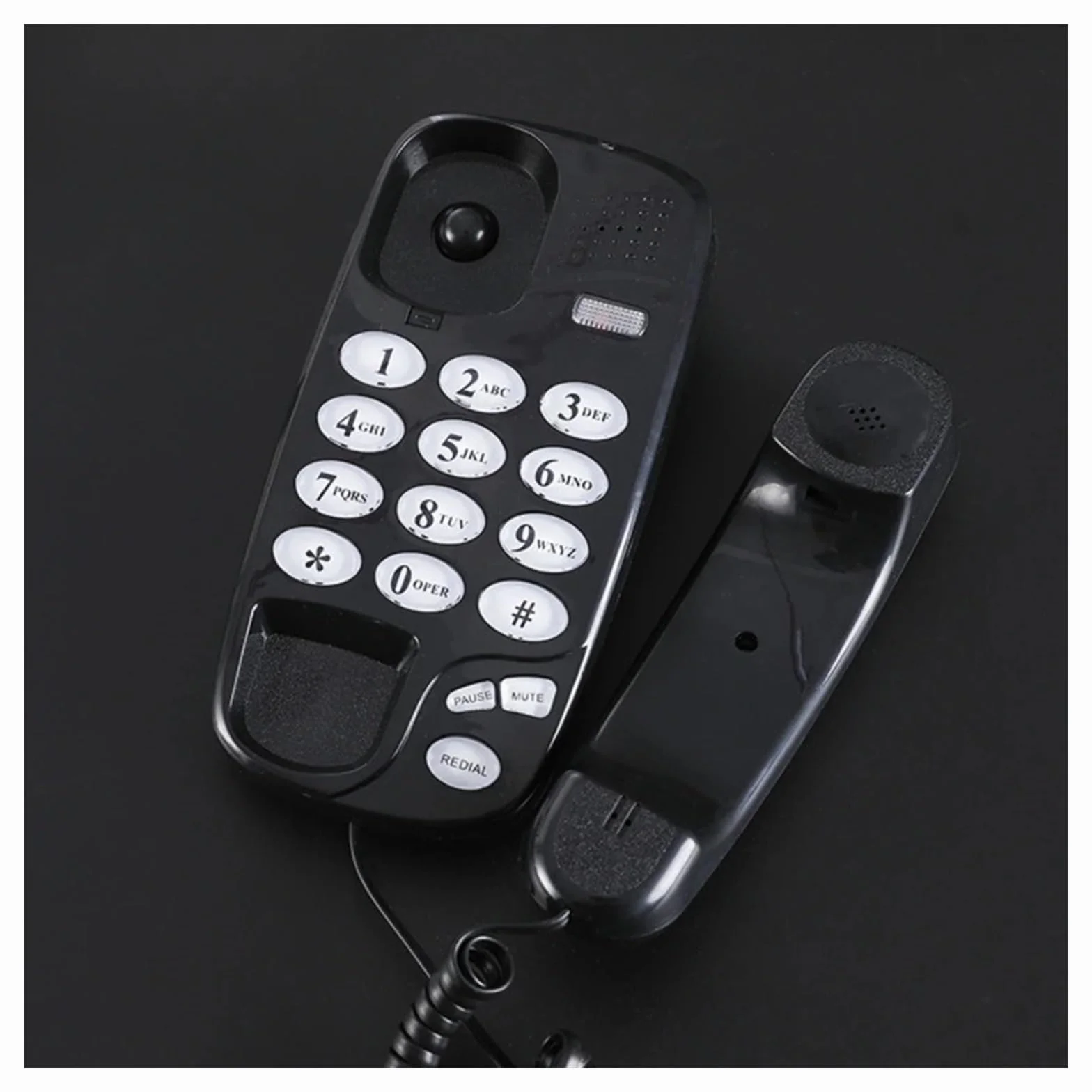 Telefon stacjonarny z funkcją wyciszania i sygnalizacją ponownego wybierania numeru. Łatwy w instalacji. Inteligentny telefon domowy z funkcją dzwonienia.(Silver)