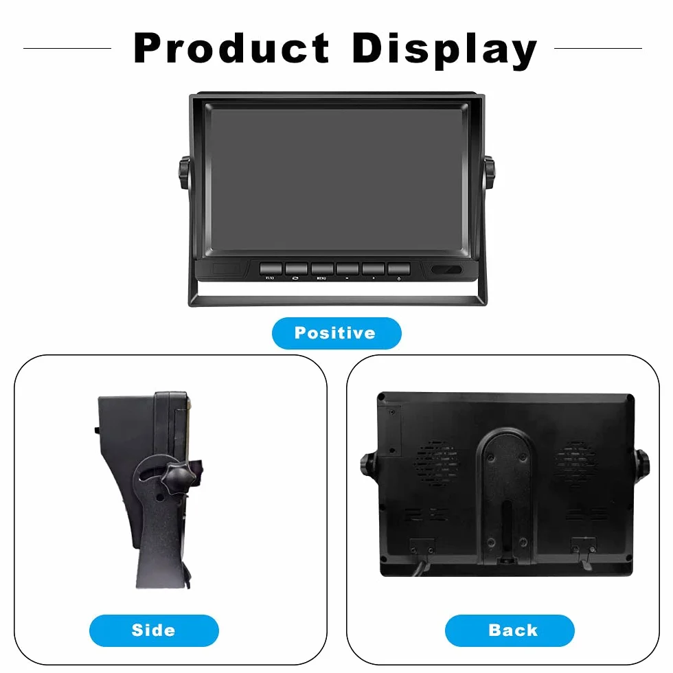 Hikity Zestaw kamery cofania FHD 1080p z 7-calowym monitorem LCD, szerokokątnymi kamerami cofania 170° Wodoodporna kamera IP69 z noktowizorem 18 IR do samochodu kempingowego/przyczepy kempingowej/cięż