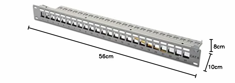 DIGITUS Panel krosowy 19 cali 24 porty ekranowany 1U szary