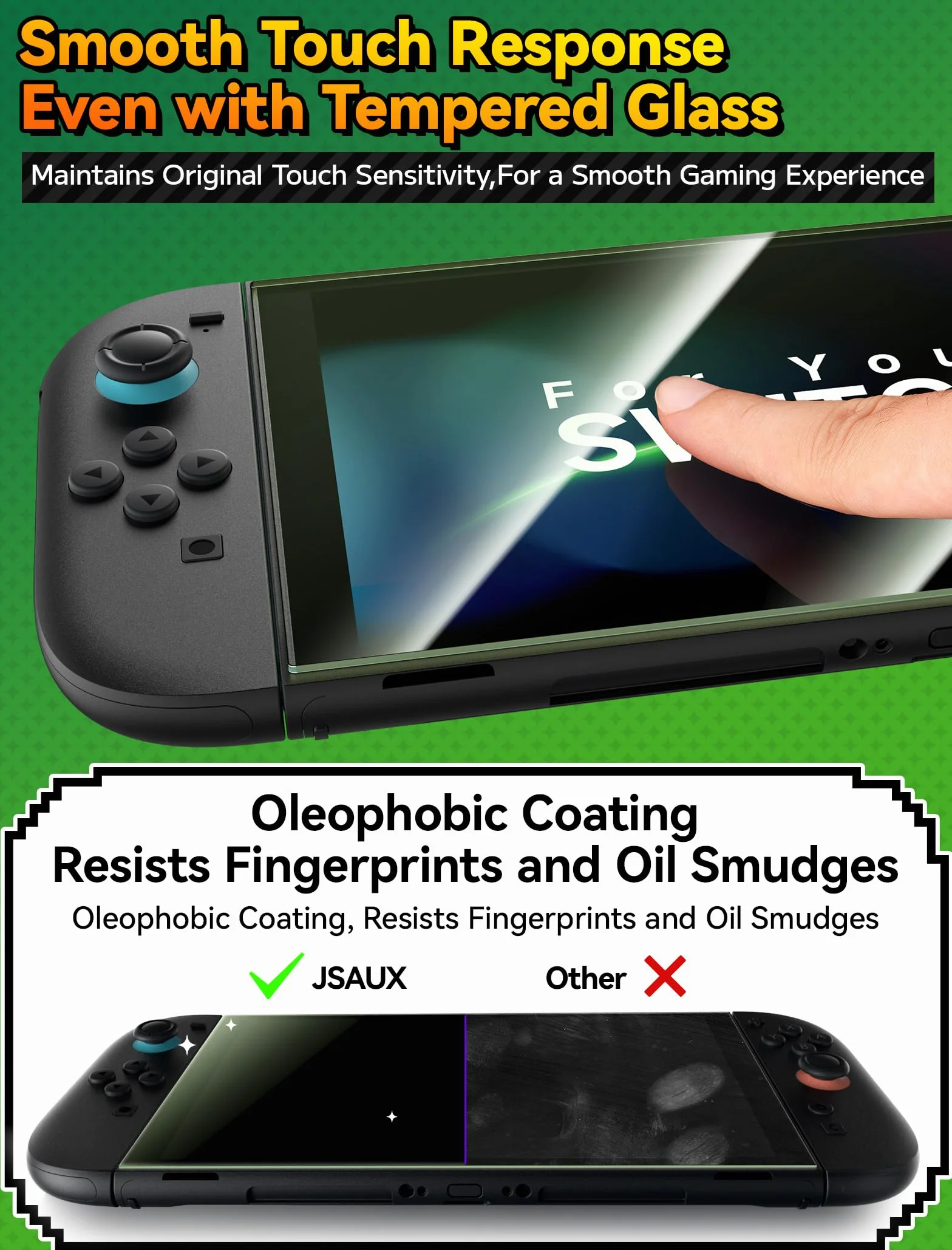 JSAUX 2-pak szkła ochronnego na niebieskie światło do Nintendo Switch 2 (2025), filtr 97%, twardość 9H