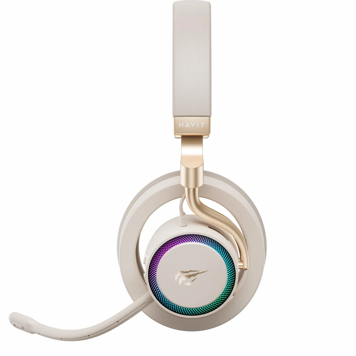 HAVIT Gamenote Fuxi-H8 RGB Gaming Headset – Over-Head Style, sterownik 32 mm, 6 trybów pracy (złoty)