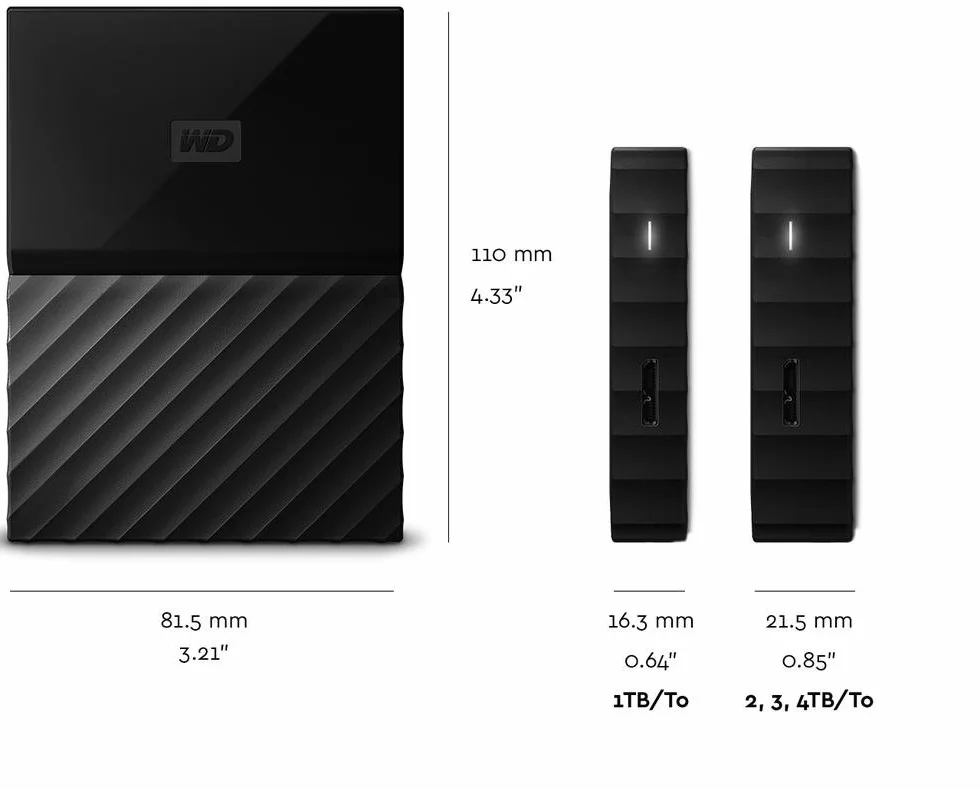 WD My Passport 2 TB, przenośny zewnętrzny dysk twardy (6,4 cm (2,5 cala), z ochroną hasłem, standardowa powierzchnia czarna, WDBYNN0020BBK-WESN
