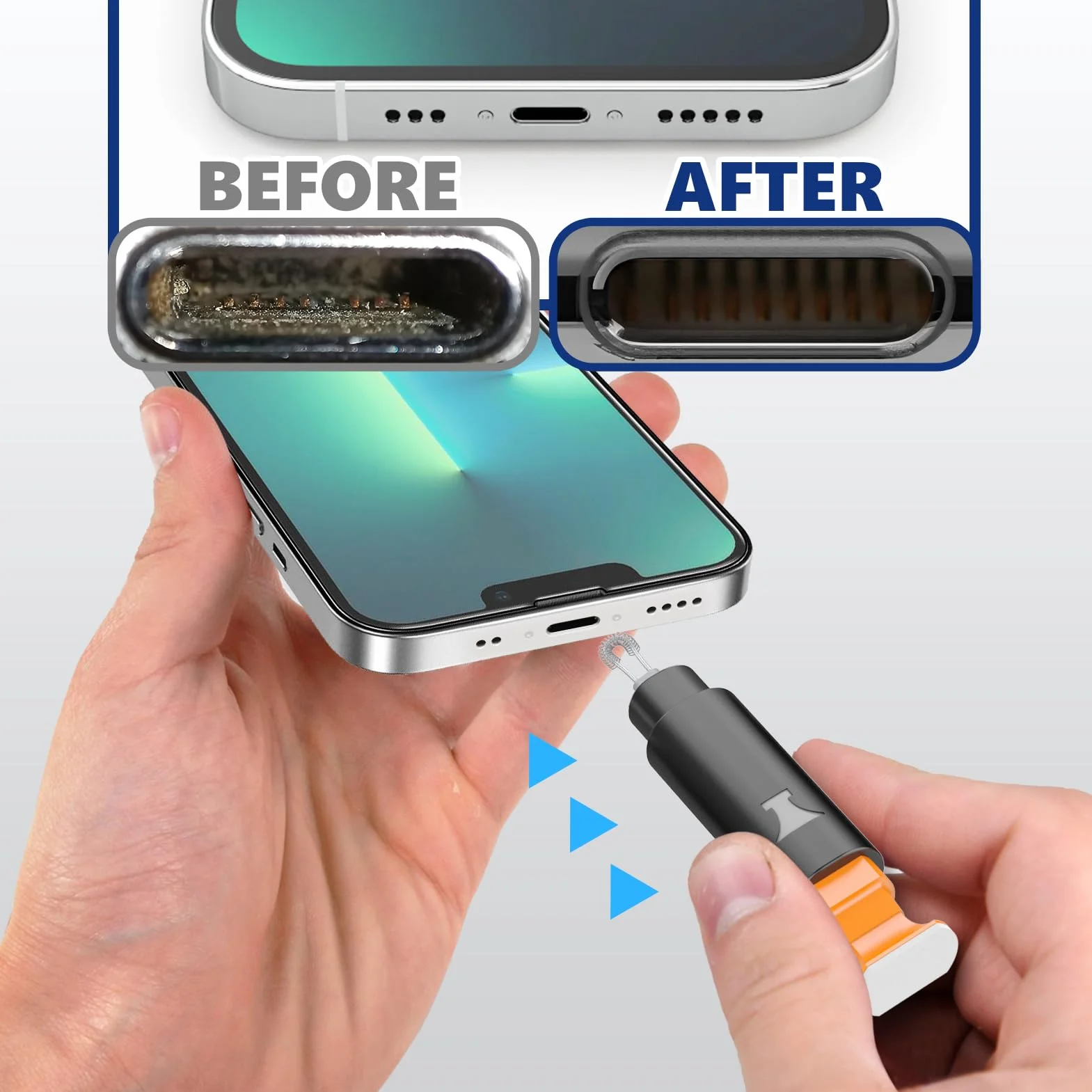 Edglete Zestaw do czyszczenia telefonów komórkowych iPhone, zestaw do czyszczenia – gniazdo ładowania, zestaw do czyszczenia słuchawek, zestaw do czyszczenia iPhone'a, głośnika, smartfona, narzędzie