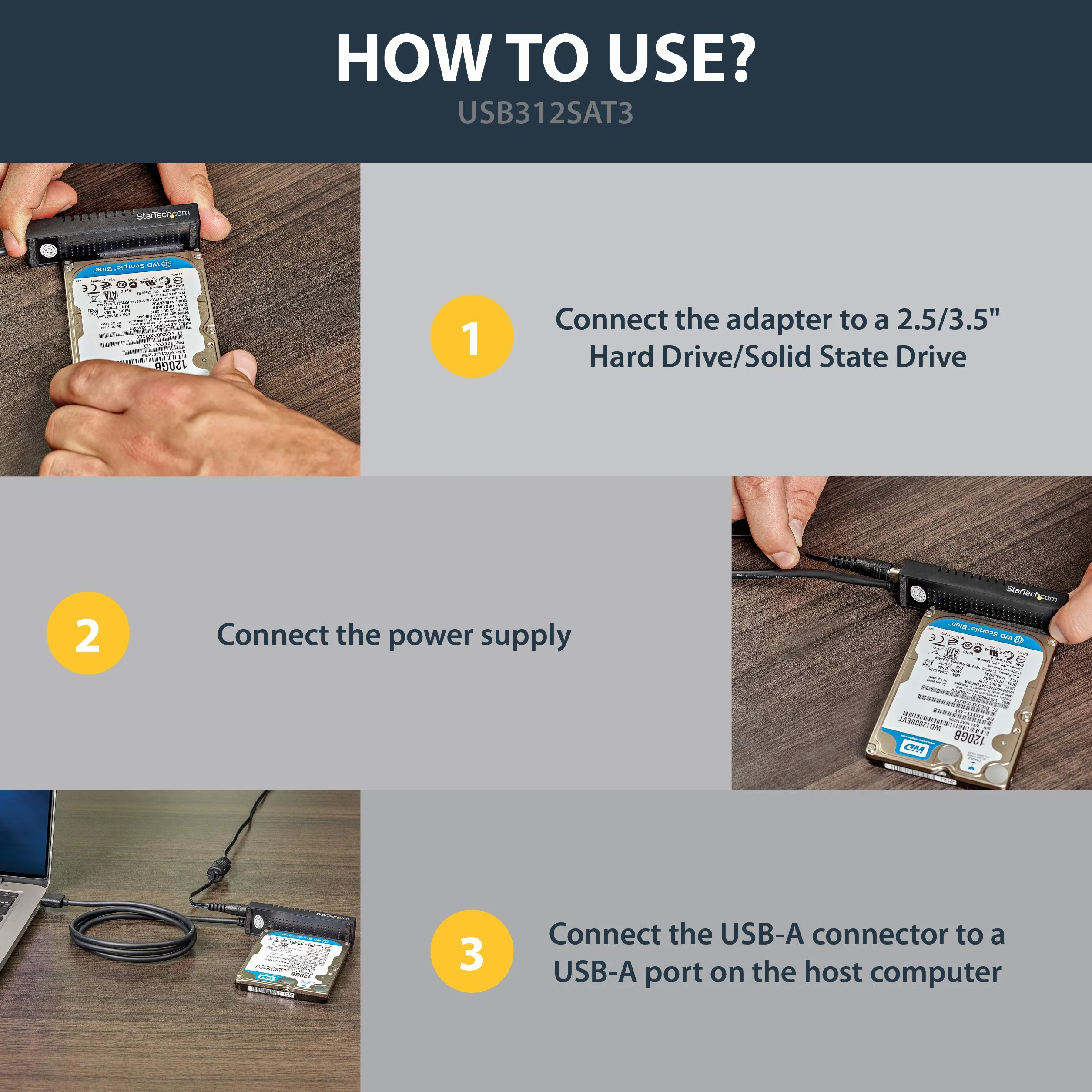 StarTech.com adapter USB-C na VGA, konwerter USB typu C na VGA, kolor biały