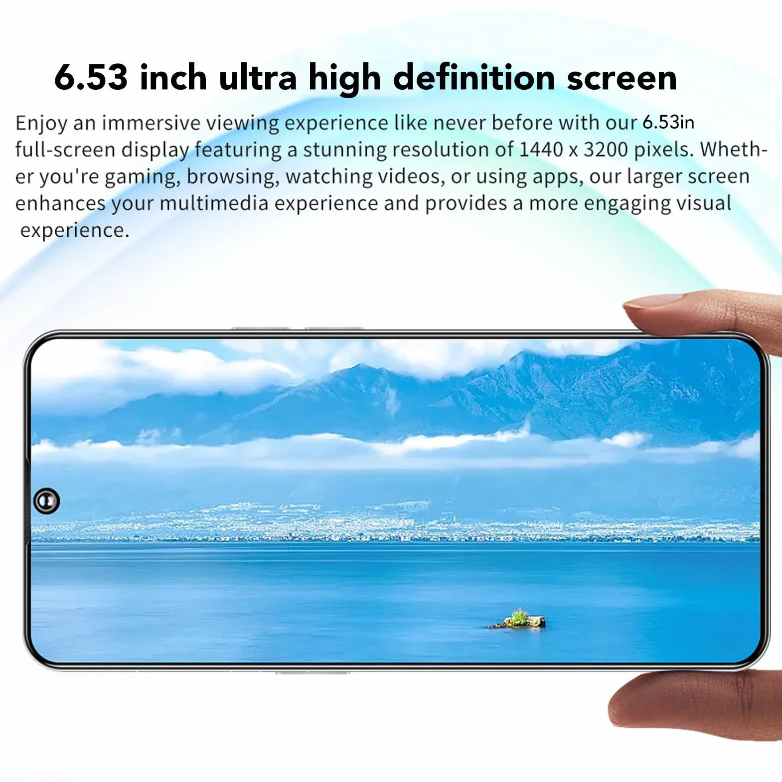 Smartfon 8 GB RAM 256 GB ROM, Dual SIM Dual Standby ABS LCD 13 MP Przednia Kamera Tylna 48 MP Odblokowany Smartfon do Domu (Biały)