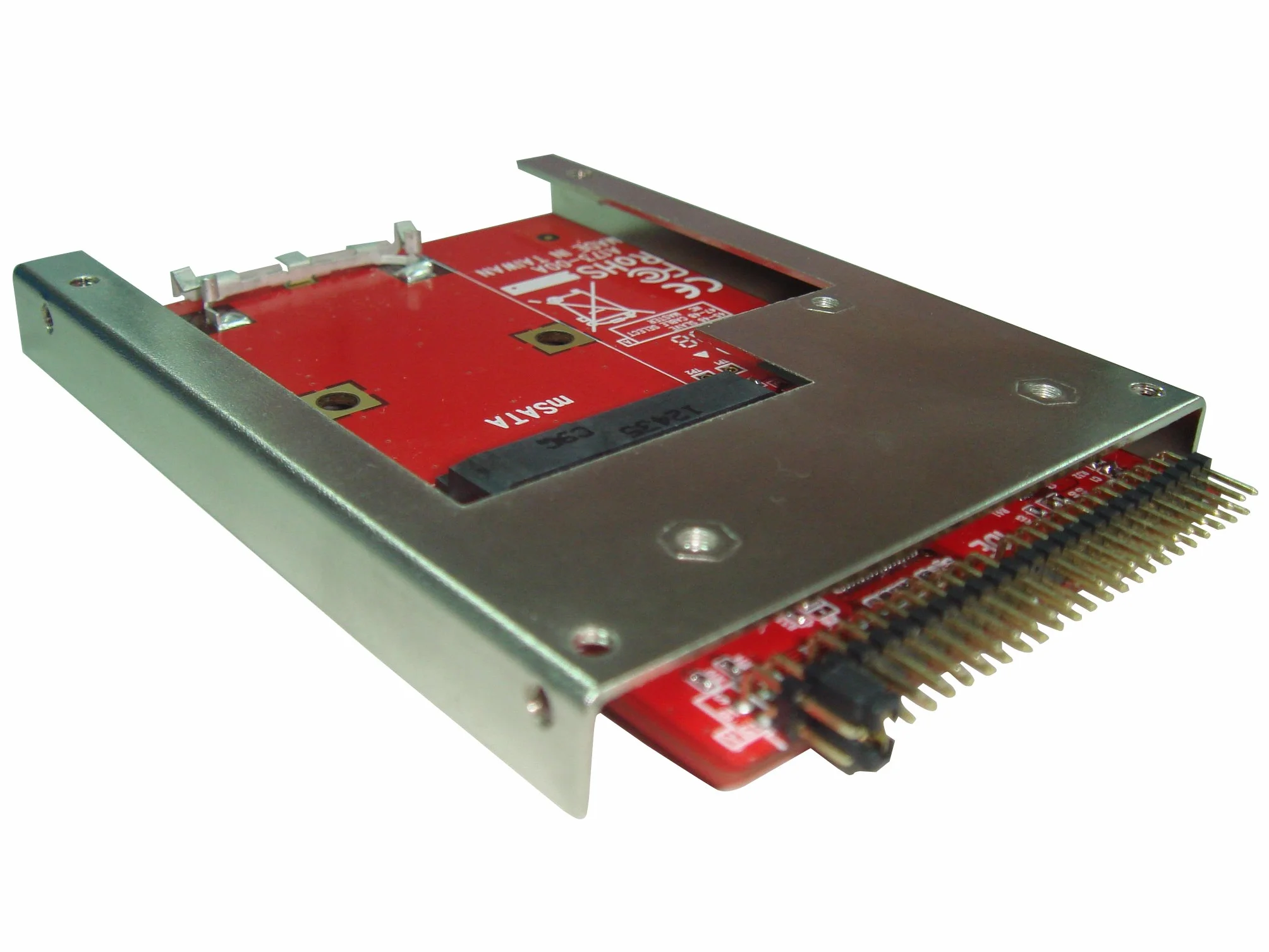 IIDE-MSAT mSATA SSD na 2,5-calowy konwerter adaptera IDE z aluminiowym wspornikiem ramy - Zatrzask i zatrzymaj mSATA SSD jako dysk SSD 9,5 mm 2,5 IDE