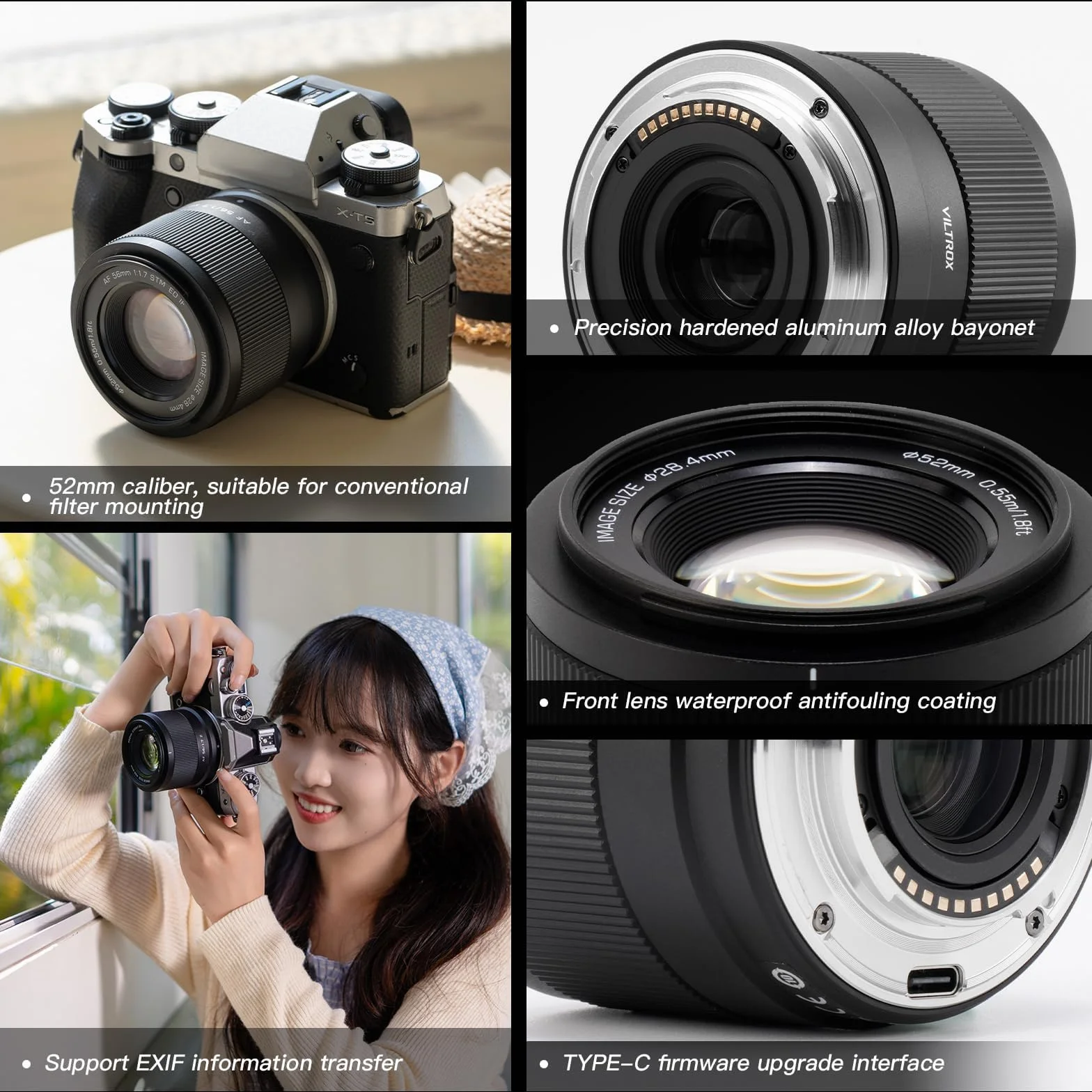 VILTROX 56mm F1.7 do obiektywu do montażu Fuji X-T5 X-T4 X-T30 II X-S10 X-T200 X-T30 II X-T200 X-T30 X-T200 X-T30 X-T30 X-H1 X-H2 X-T3 X-T3 T100