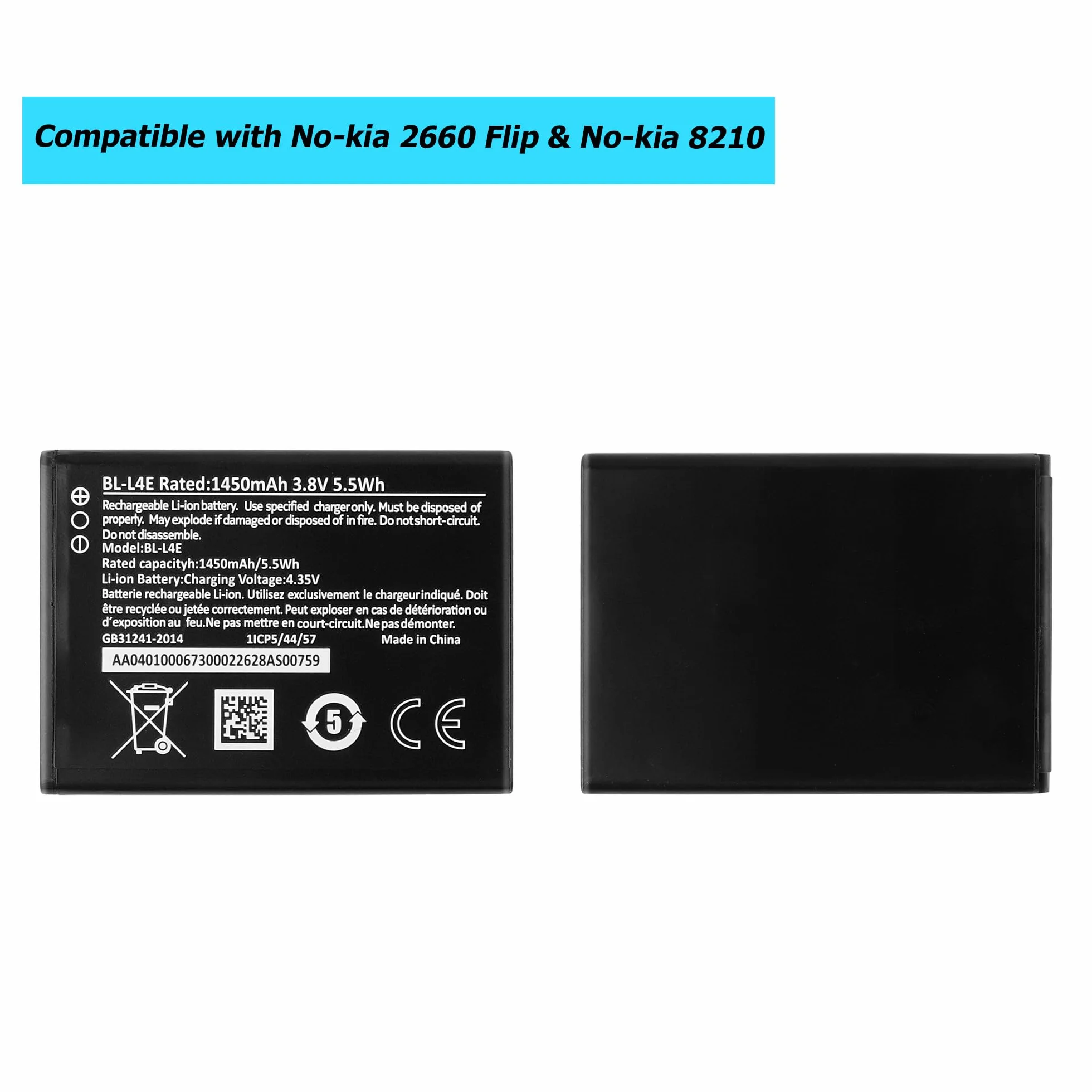 BL-L4E akumulator zastępczy kompatybilny z No-kia 2660 Flip & No-kia 8210 TA-1480 TA-1474 TA-1469 TA-1507 TA-1494 z zestawem narzędzi