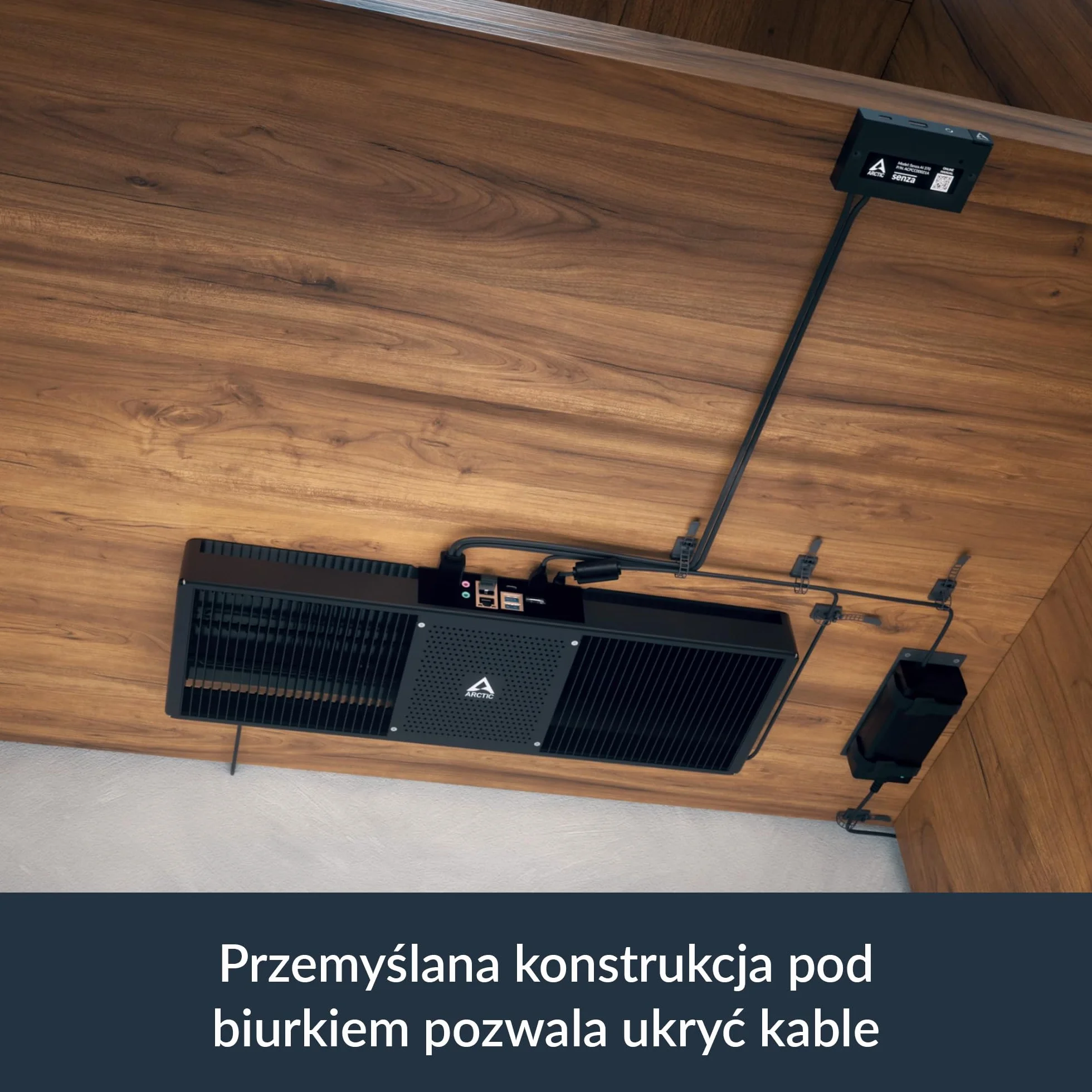 ARCTIC Senza AI 370: Cichy komputer PC, montaż pod biurkiem, pasywne chłodzenie, wysoka wydajność, AMD Ryzen AI 9 HX 370, komputer Copilot+, 32 GB LPDDR5X, dysk SSD 1 TB, USB4, LAN 2,5G, Wi-Fi 7, | Wysoka wydajność, AMD Ryzen AI 9 HX 370, Copilot+ PC, 32