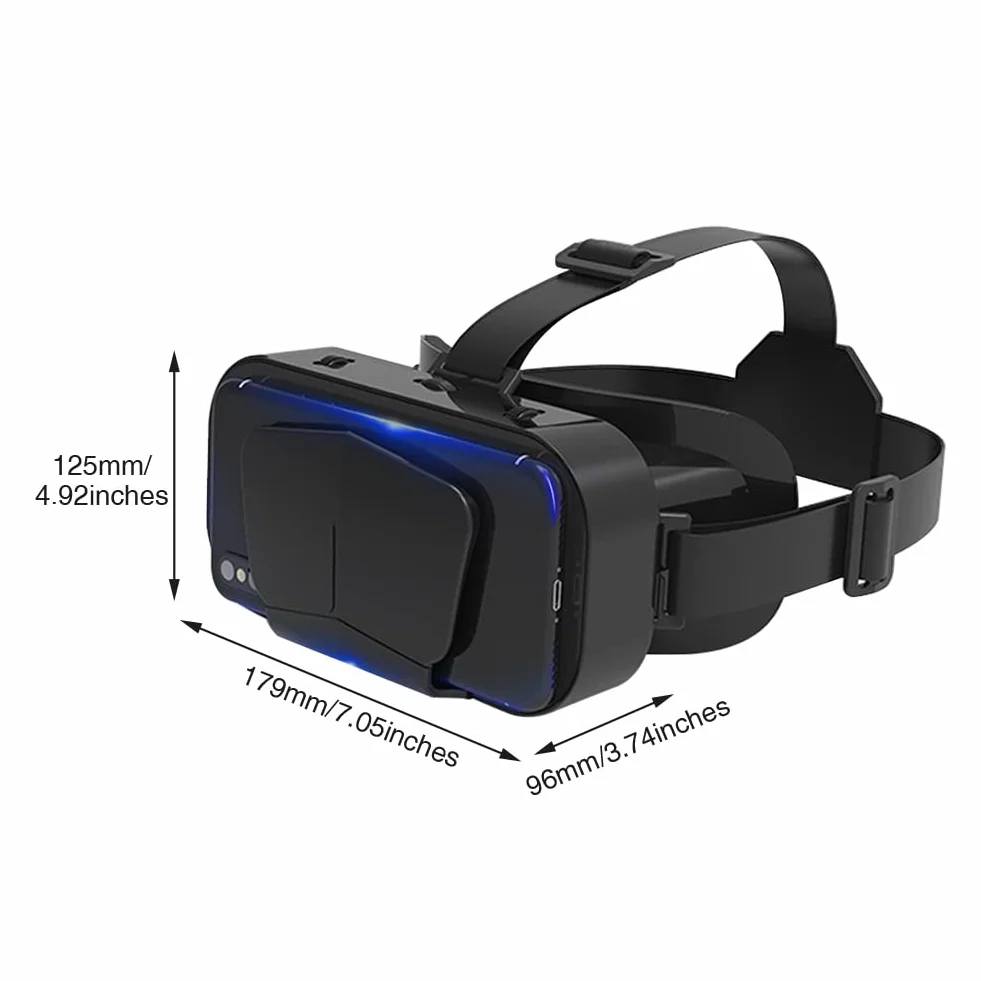 Xiaokeis Zestaw słuchawkowy VR do wirtualnej rzeczywistości, okulary 3D, zestaw słuchawkowy VR, obsługa wersji 10-18 cm, okulary stereo, okulary 3D, okulary VR do telewizora, filmów, gier wideo