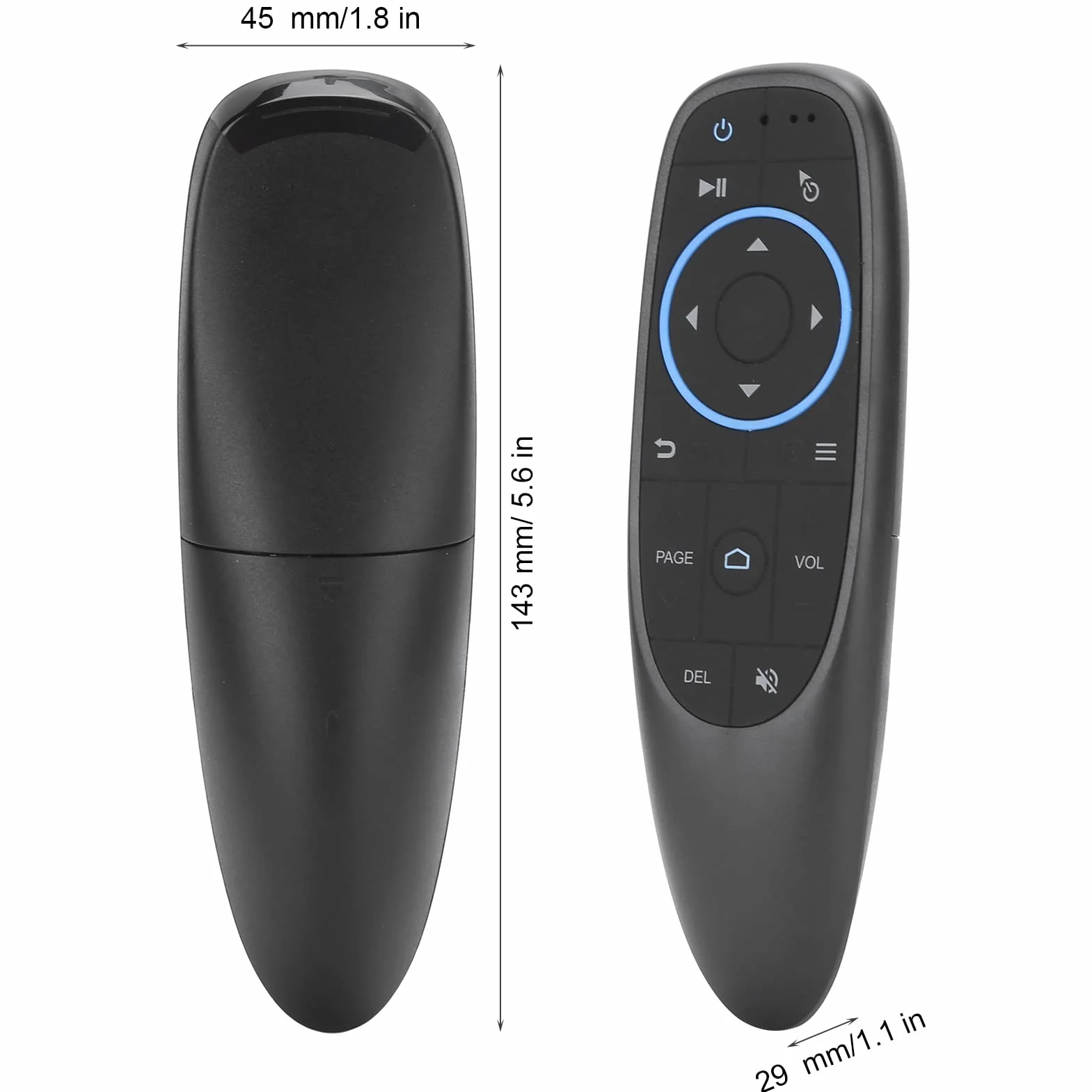 Air Fly Mouse, Bluetooth 5.0 Remote Smart Wireless Control Android TV Box Kombinacje Klawiatury Żyroskop Uchwyt do Gier z Czujnikiem Ruchu dla Android TV Box Wsparcie IR Learning