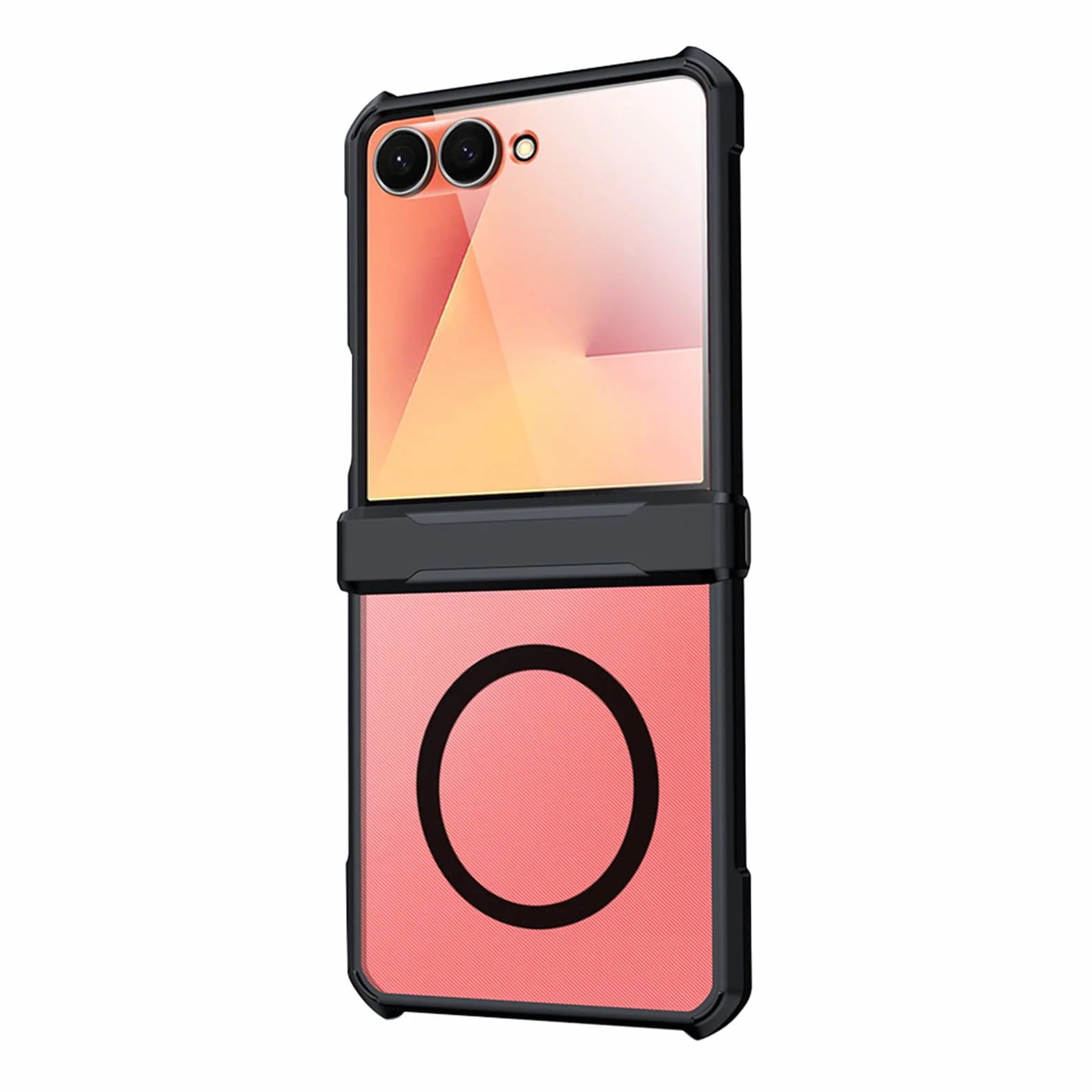 Etui antyupadkowe do Samsung Galaxy Z Flip 7, smukłe, matowe antypoślizgowe etui na telefon z zawiasami ekranu ze szkła hartowanego, czarne, Z Flip 7