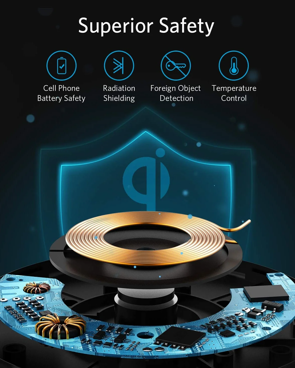 Anker 313 Wireless Charging Pad, Qi-Certified 10W Max for iPhone 15/15 Pro/15 Pro Max/14/13/12/11, SE 2020, AirPods (Without Power Supply) (biały)