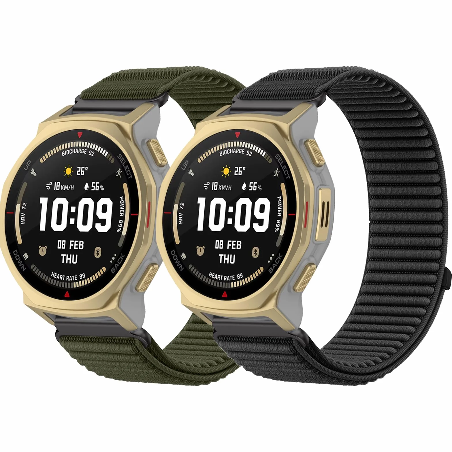 Nylonowa bransoletka kompatybilna z Amazfit T-Rex 3 Pro 44 mm, 20 mm, regulowana, miękka, sportowa pętla do Amazfit Active 2 44 mm / Active 2 Square/Amazfit GTR mini, dla mężczyzn i kobiet
