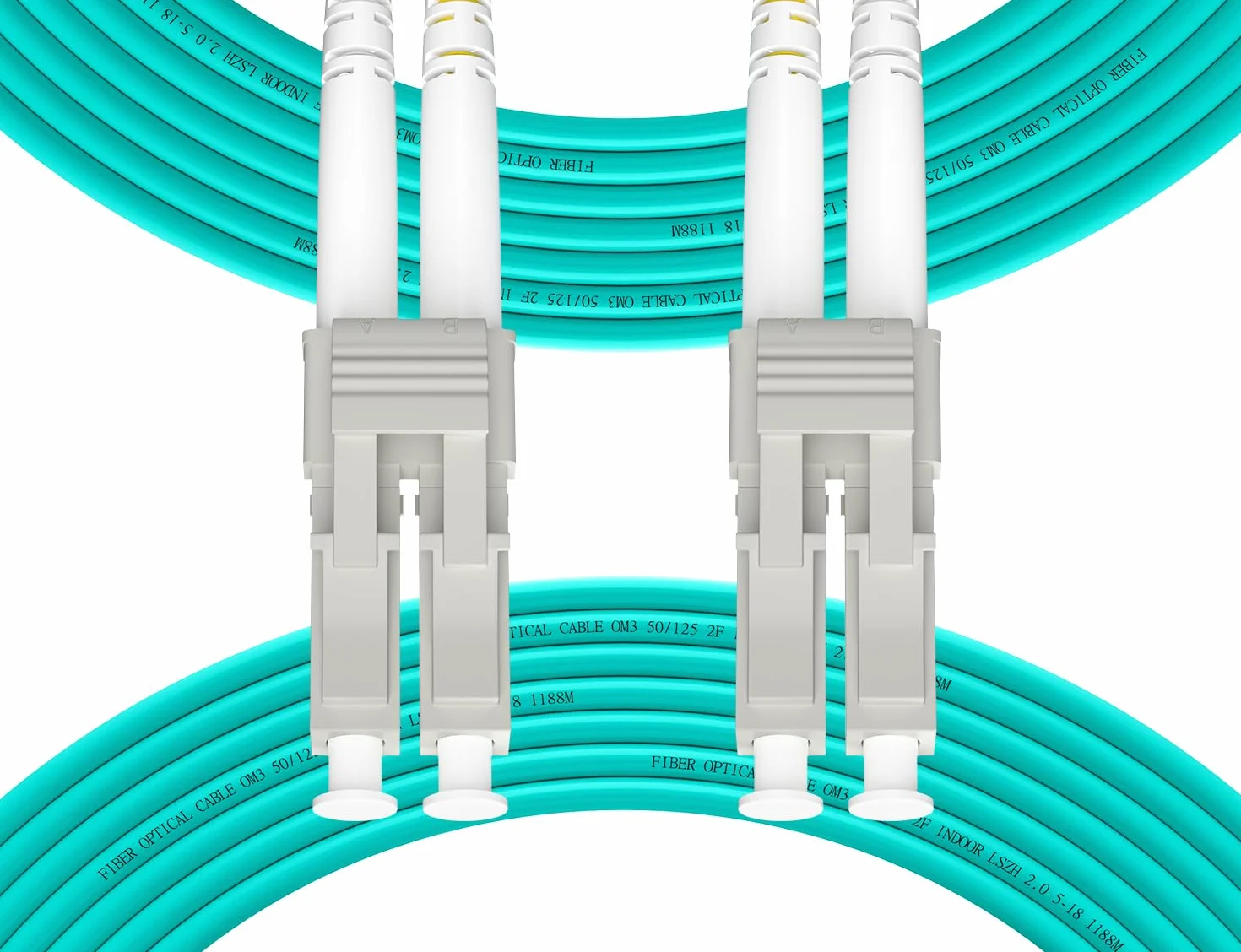 Kabel światłowodowy OM3 LC do LC 10 m, wielomodowy kabel światłowodowy duplex 10 GB, kabel światłowodowy 50/125 µm | opcja długości: 0,5 m) - 100 m
