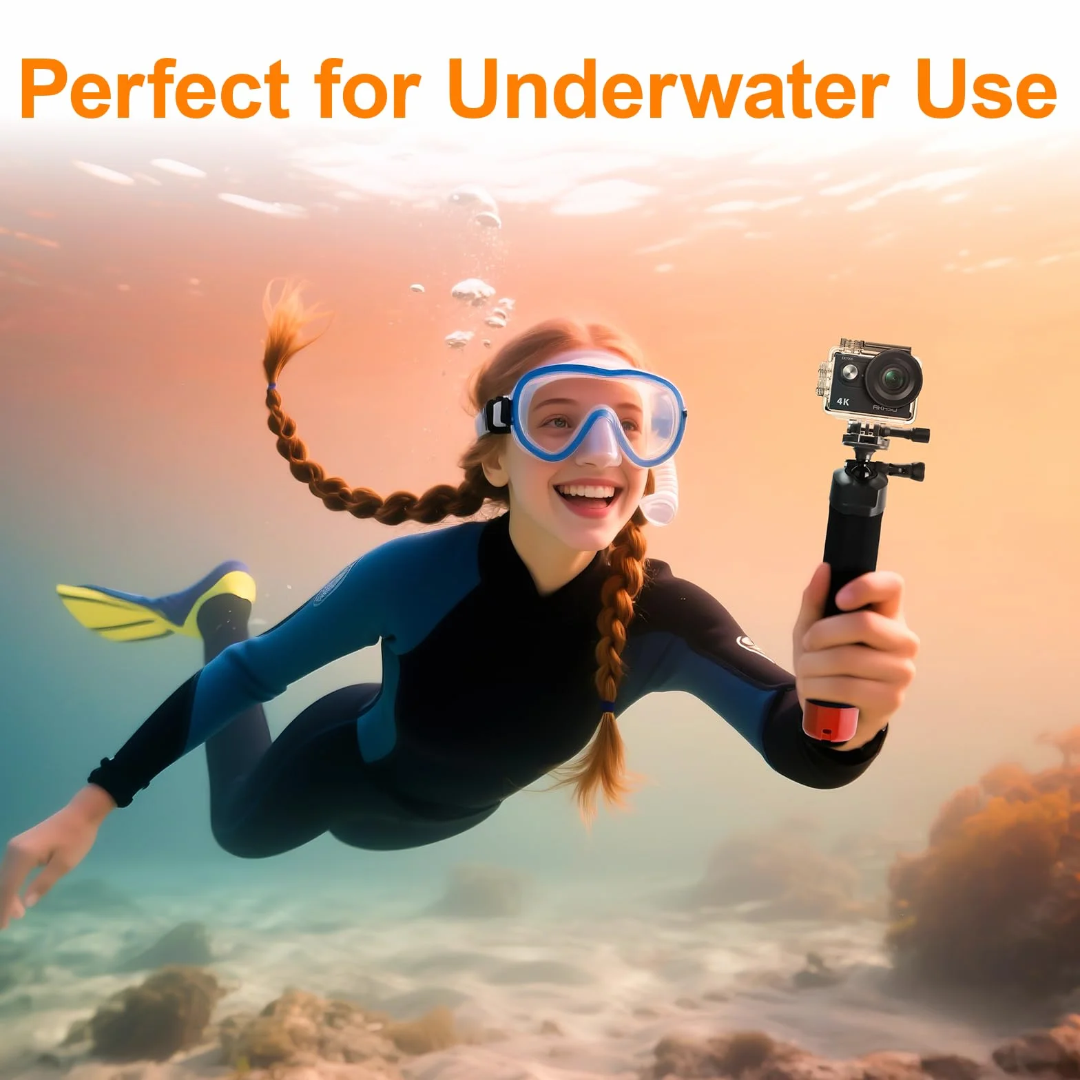 Wiseten uchwyt pływaki, antypoślizgowy kijek do selfie 360° dla GoPro Hero 13-9 i DJI Osmo Action 5 Pro