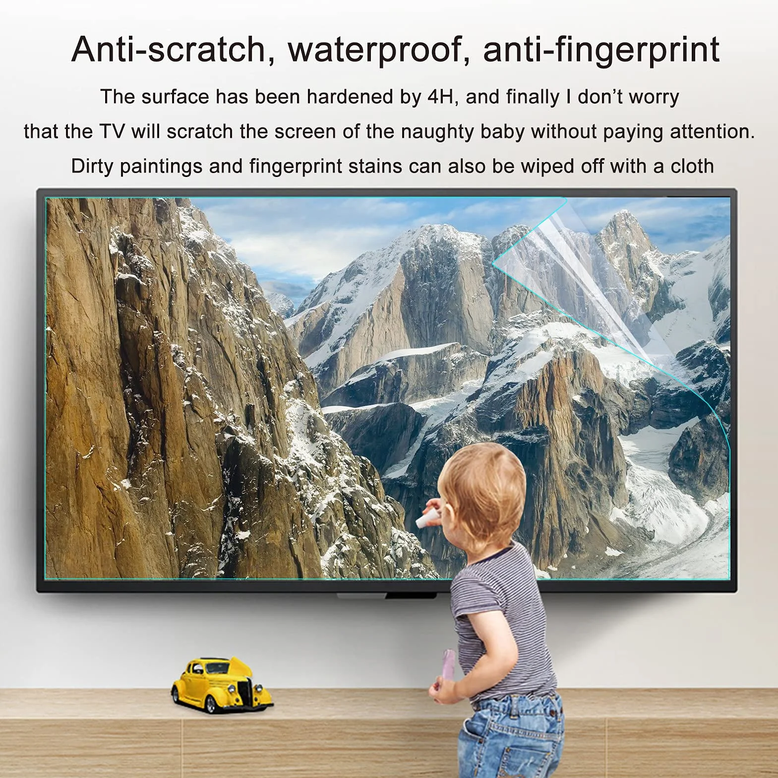 Folia ochronna na wyświetlacz TV, 32-75", filtr ochronny do oczu, akcesoria do telewizora, bez folii bąbelkowej, do LCD, LED, OLED i QLED 4K HDTV, 856 x 478 mm
