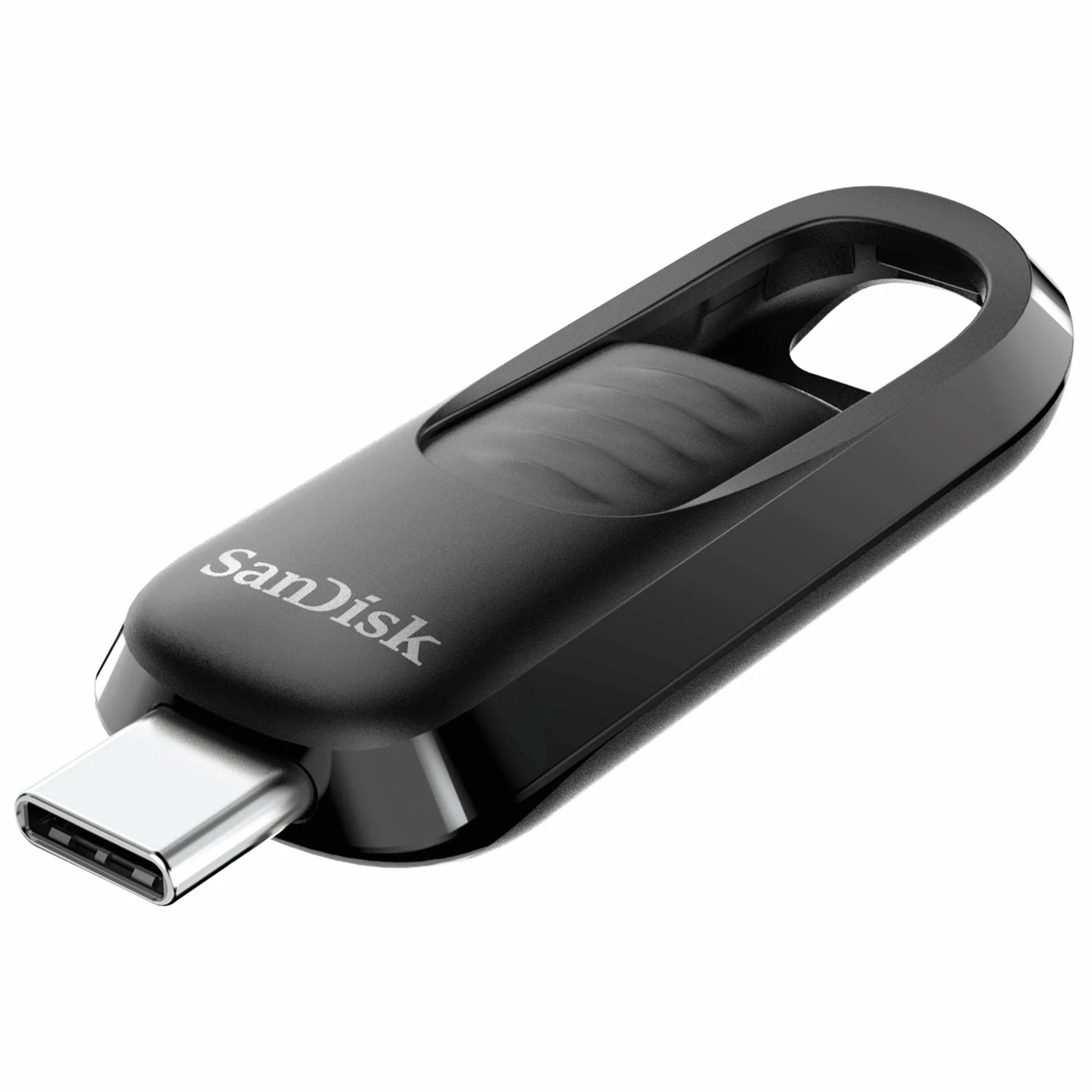 SanDisk Ultra Slider Pamięć Flash USB Typu C 512 GB, Duża Wydajność, Prędkość Odczytu Do 400 MB/s, USB 3.2 Gen 1, Chowane Złącze, Brelok, Czarny