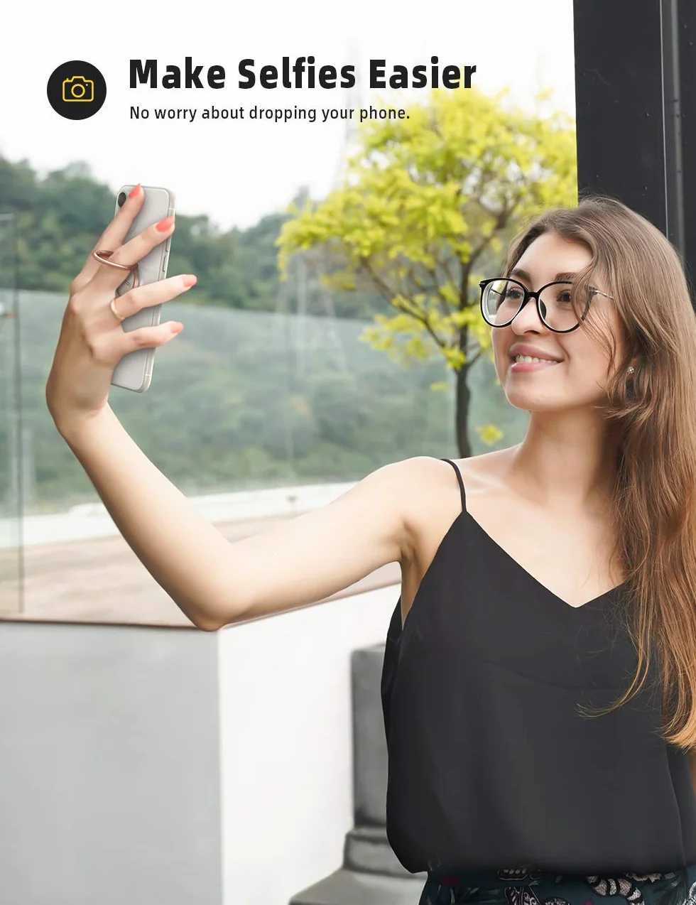 Lamicall uchwyt na telefon, stojak na palec - Uniwersalna regulowana pętla na telefon komórkowy z uchwytem 360 do iPhone 12, 11 Pro Xs Max XR X 8 7 6S Plus, Samsung, Huawei, wszystkie smartfony 4-8"
