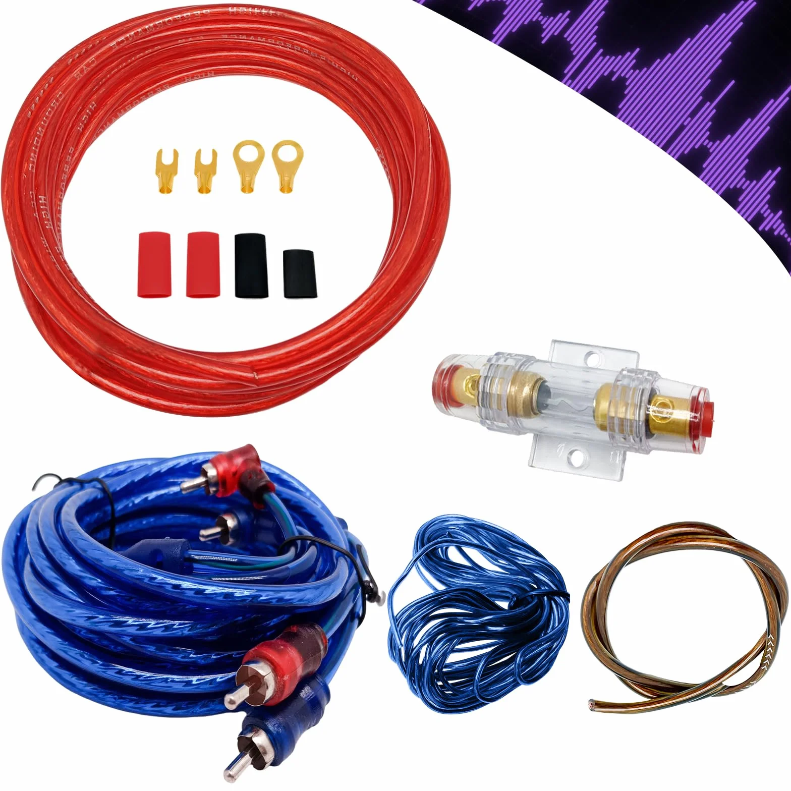 Kabel do subwoofera, Car Audio Wire, wzmacniacz 10GA, zestaw kabli do subwoofera, 4,5 m, kabel do wzmacniacza, złącze wzmacniacza, przyłącze stopnia mocy