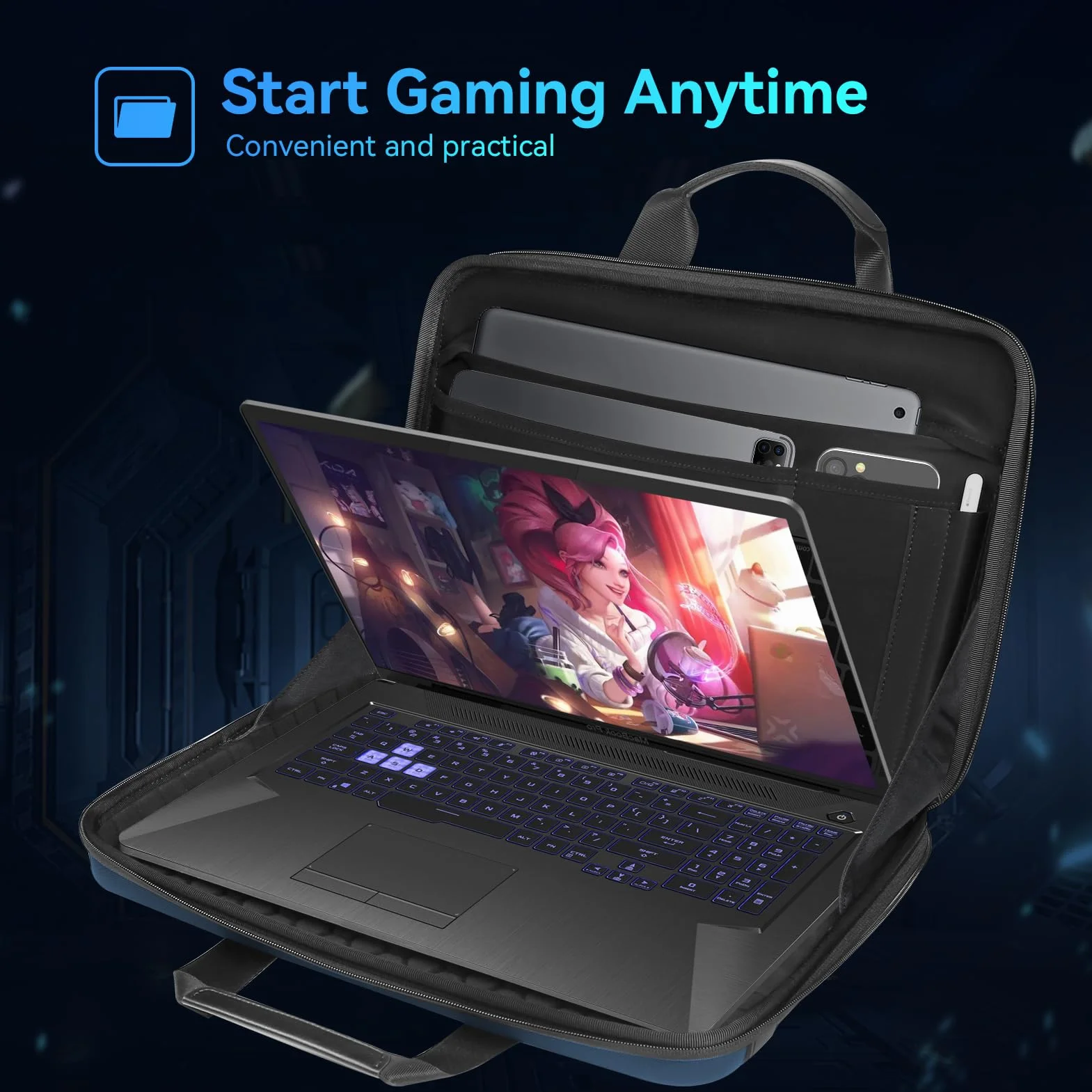 Twarde etui na laptopa Smatree do 18-calowych ASUS, Acer, MSI | do 18-calowych 18 Area-51/M17, ASUS ROG Strix G18/SCAR 18 2025, Acer Predator Helios/Neo 18, MSI Stealth 18, Blue (A800XL)