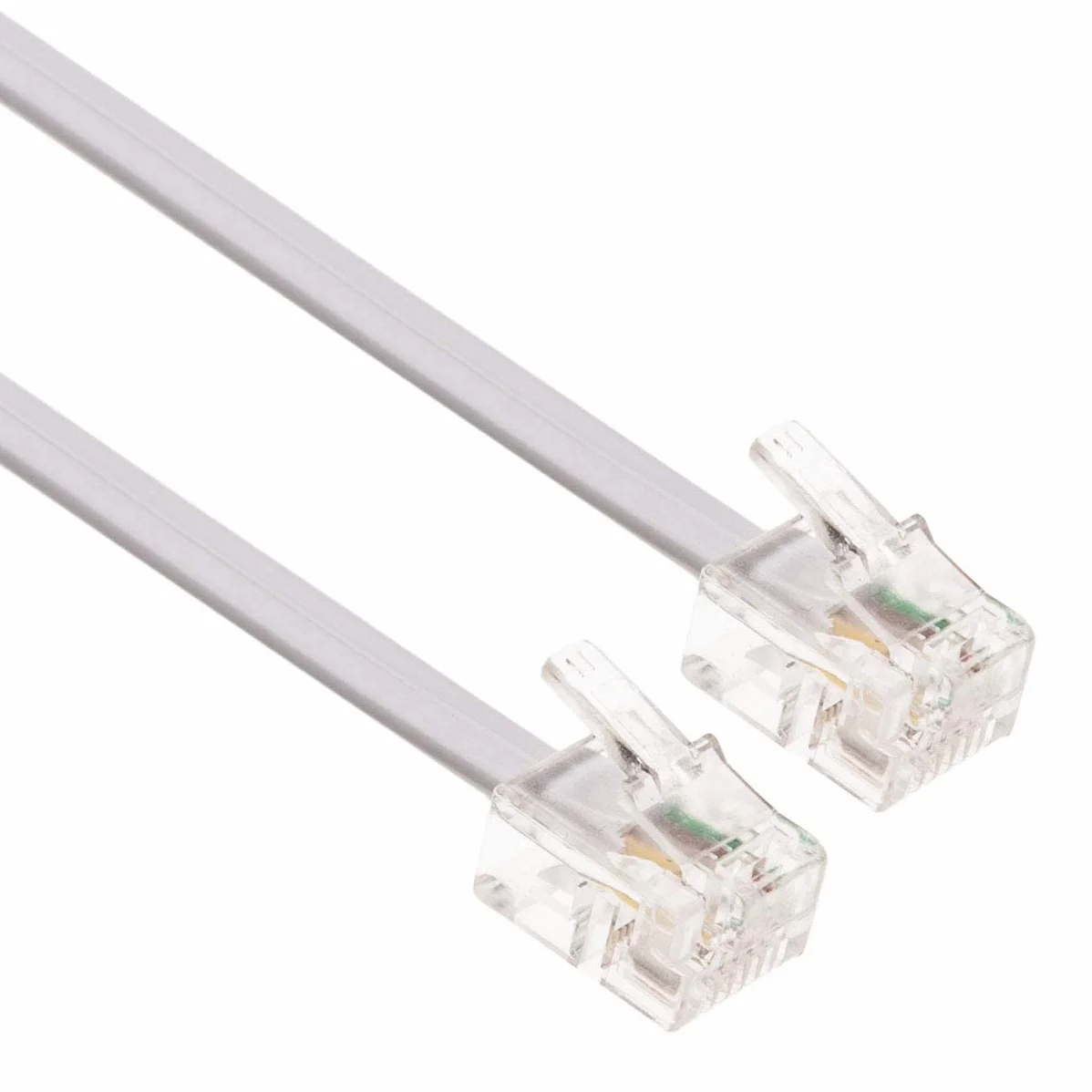 Keple Kabel RJ11 10 m, przedłużacz ADSL, przewód telefoniczny, szerokopasmowe złącze internetowe BT, męski na męski, router i modem do gniazda telefonicznego RJ11, mikrofiltr (biały)