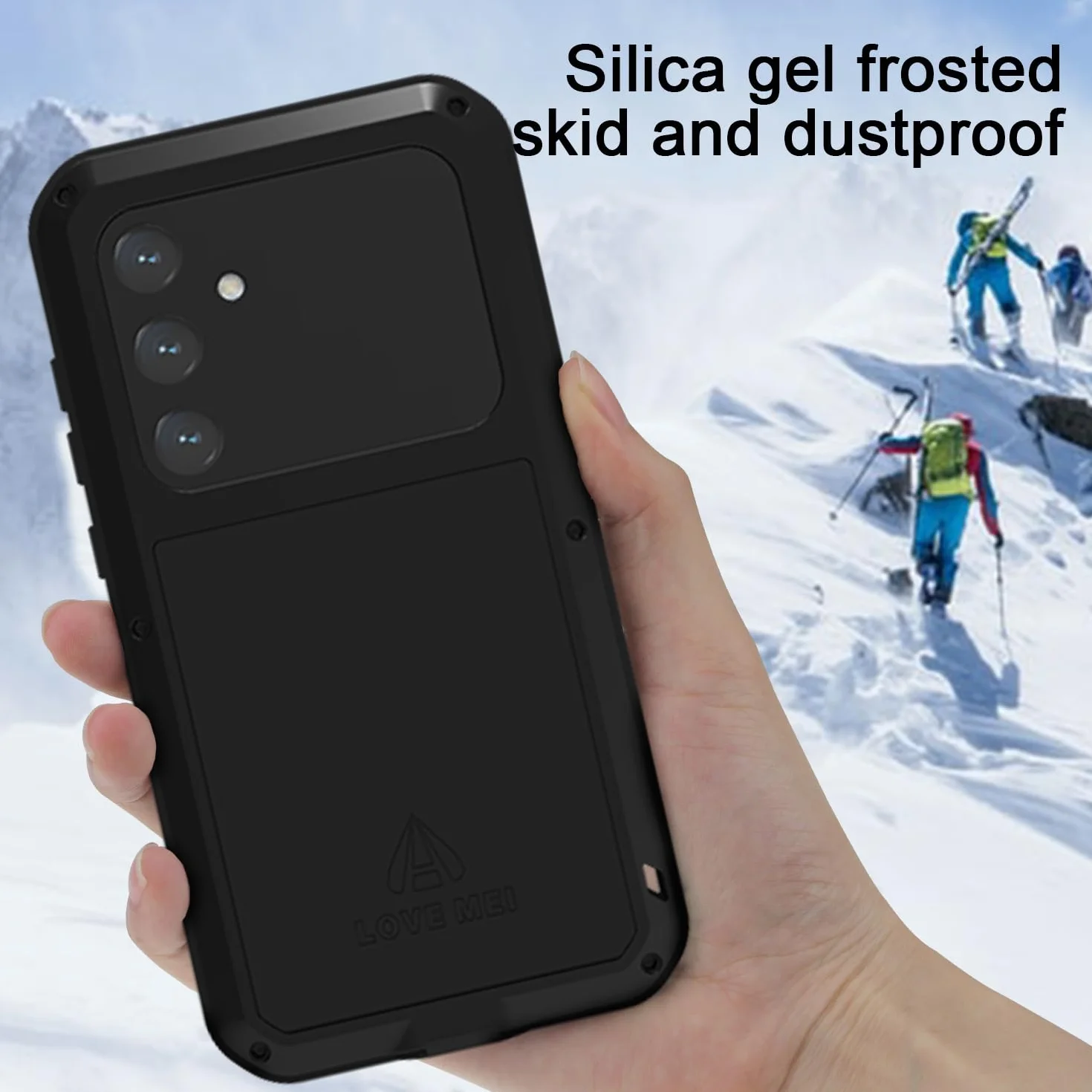 LJFLYXRI Wytrzymałe etui ochronne na całą obudowę do Galaxy S24 Plus, wytrzymałe aluminiowe i silikonowe, odporne na wstrząsy etui z wbudowaną osłoną ekranu (srebrne, S24 Plus)