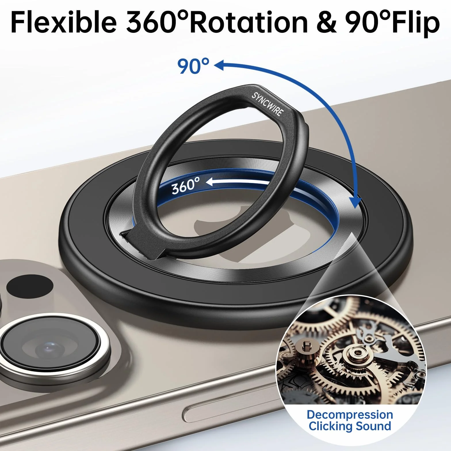 SYNCWIRE Magnetyczny uchwyt na telefon MagSafe obracany 360°, stojak kompatybilny iPhone 17 Pro Max 16 15 14 13 12