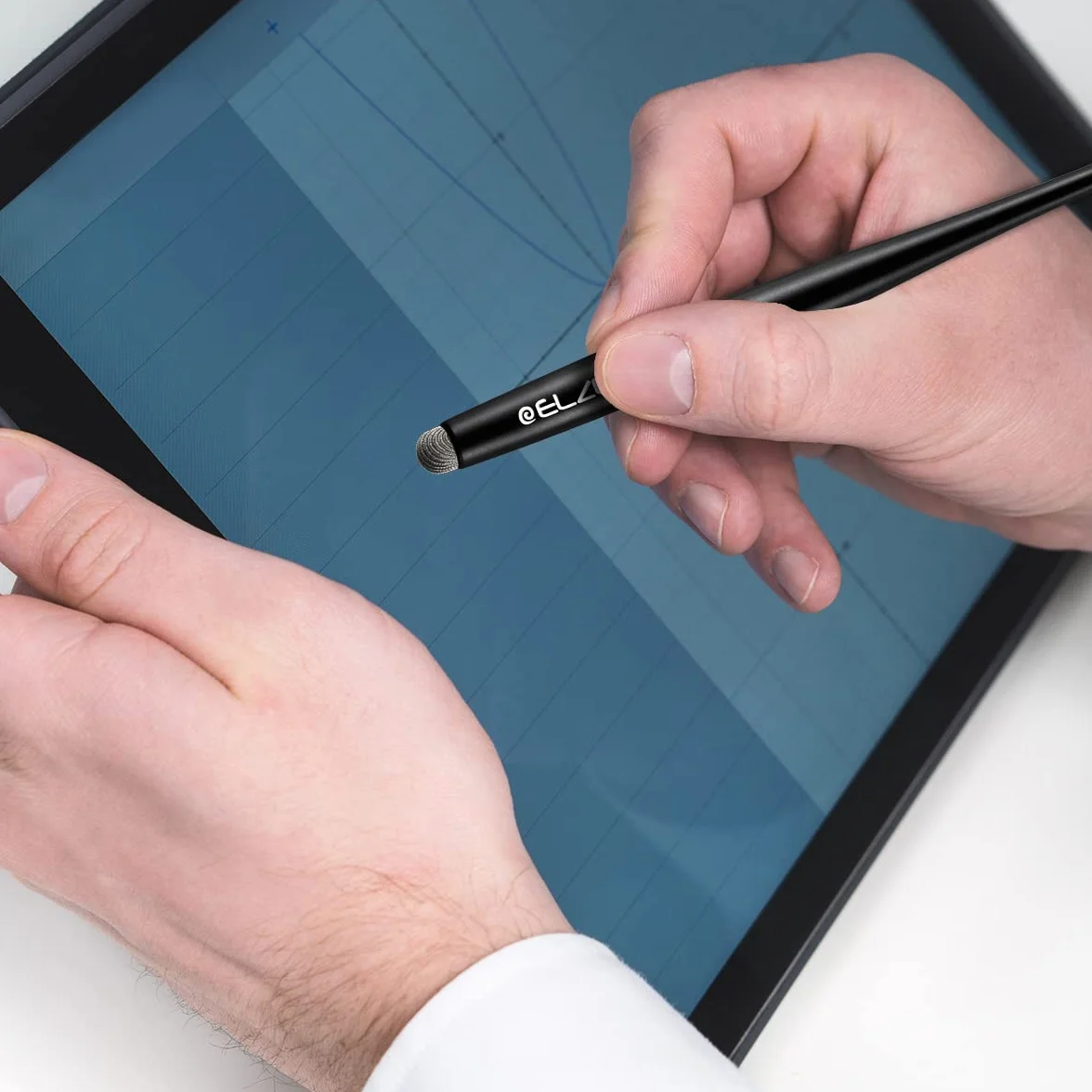 ELZO Długopis do tabletów i telefonów komórkowych, 2 szt., stylus dla Apple iPad, iPhone, Samsung, Surface, Lenovo, Xiaomi, Chromebook, Huawei, Android, iOS