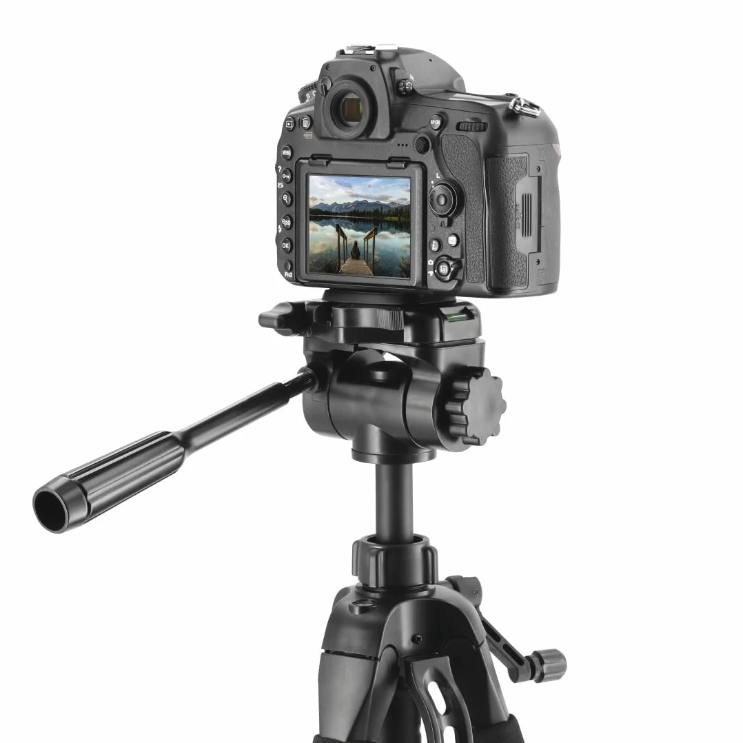 Hama Action 170 Statyw do aparatu 3D o wysokości 62-170 cm, statyw fotograficzny z uchwytem na telefon komórkowy i uchwytem na tablet, statyw z głowicą 3-kierunkową, statyw do lustrzanki z torbą